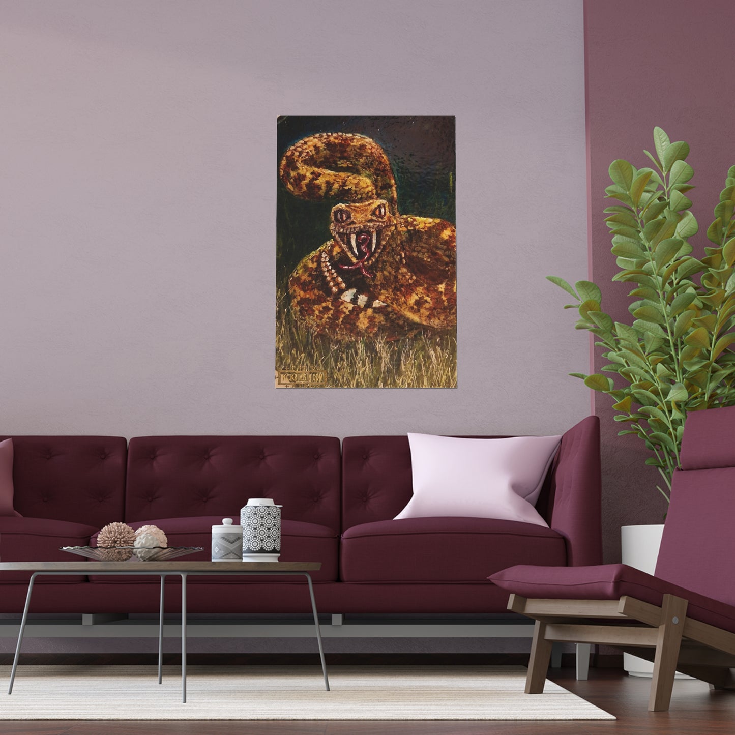 Desert Western Diamondback Rattlesnake Silk Poster — Southwest Fantasy
