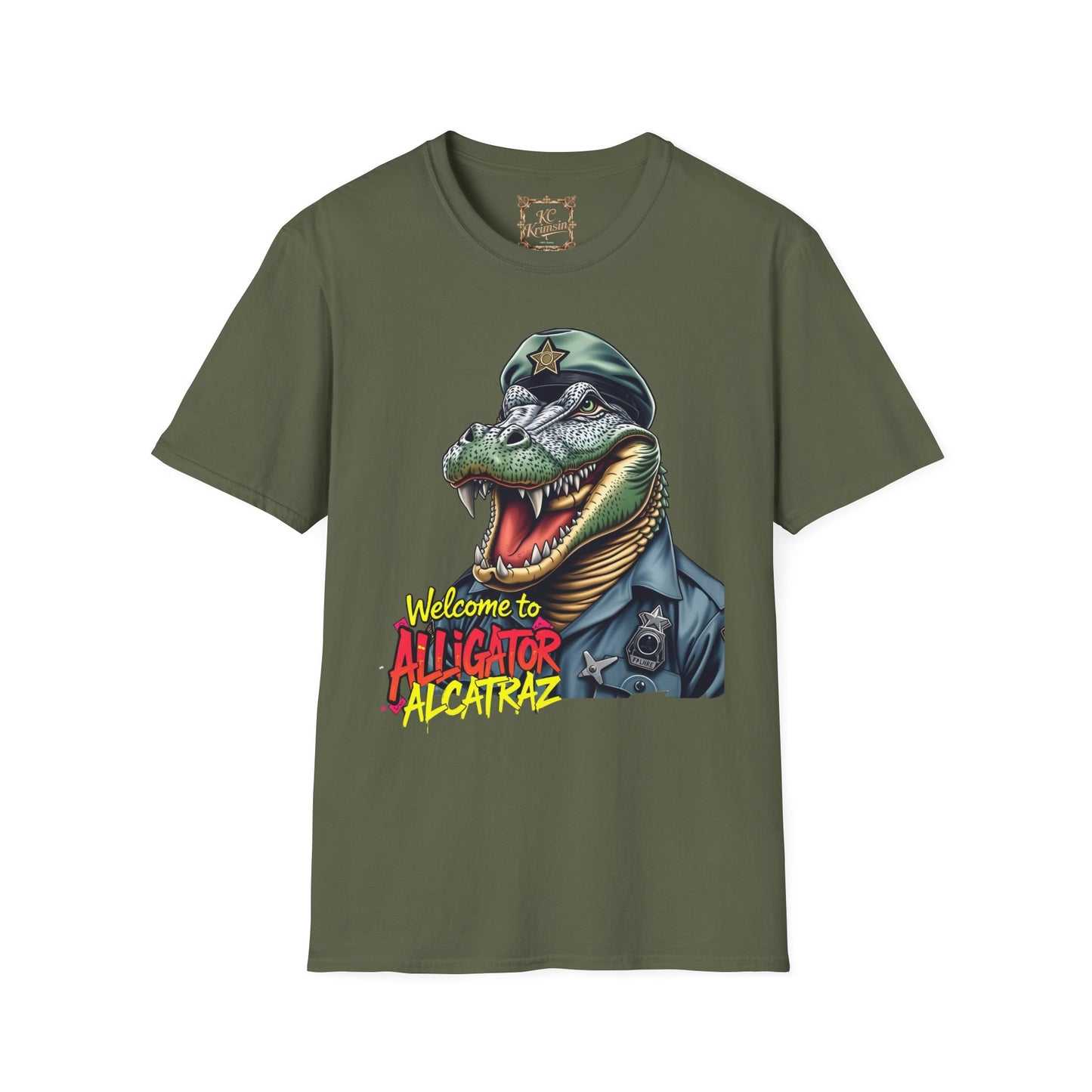 Alligator Alcatraz tee, by KC KRIMSIN Unisex Softstyle T-Shirt
