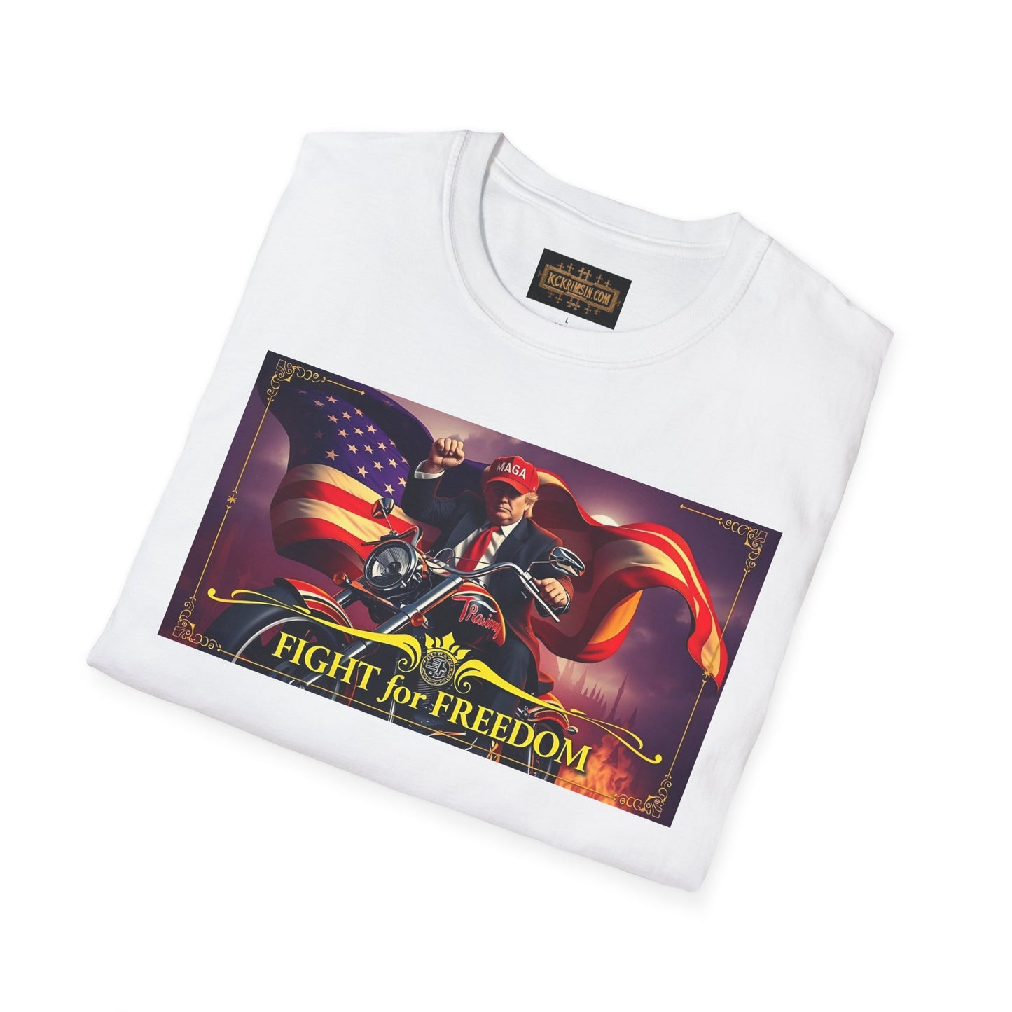 Graphic Tee - Donald Trump Fight for Freedom Motorcycle Shirt by KC KRIMSIN (Copy)