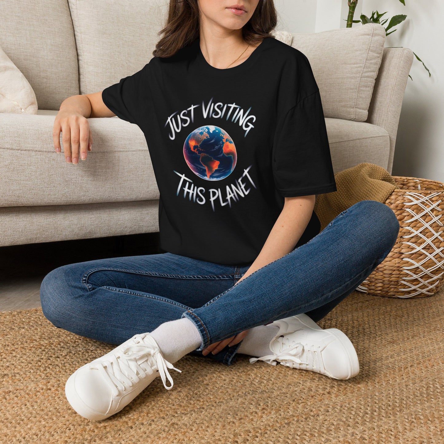 Just Visiting This Planet tee, Unisex Softstyle T-Shirt