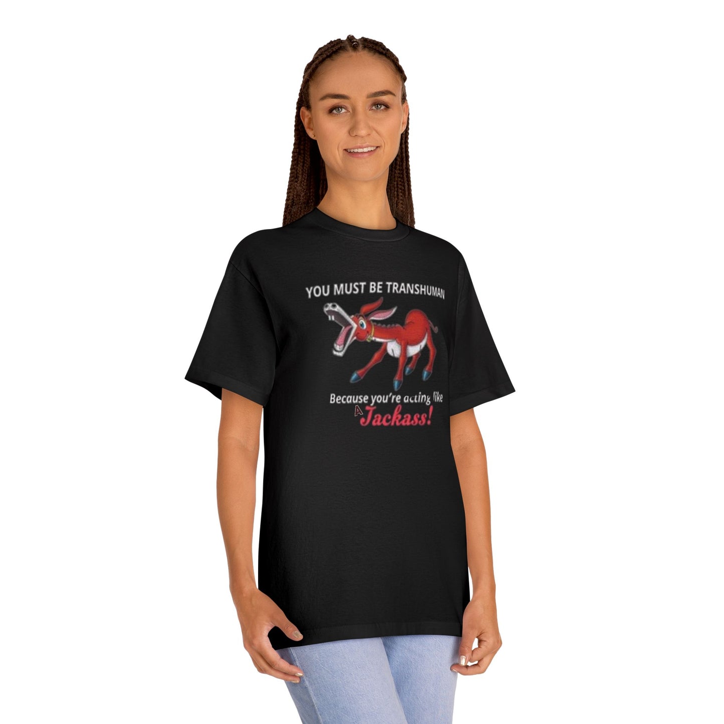 Trans.Human 'Acting Like a JACKASS' Tee — Funny Braying Donkey Graphic