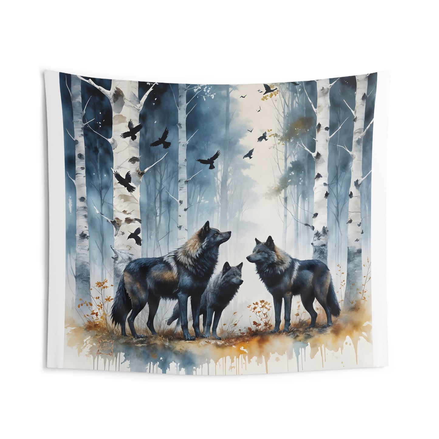 "Family Meeting" wolf tapestry by KC KRIMSIN.JPG