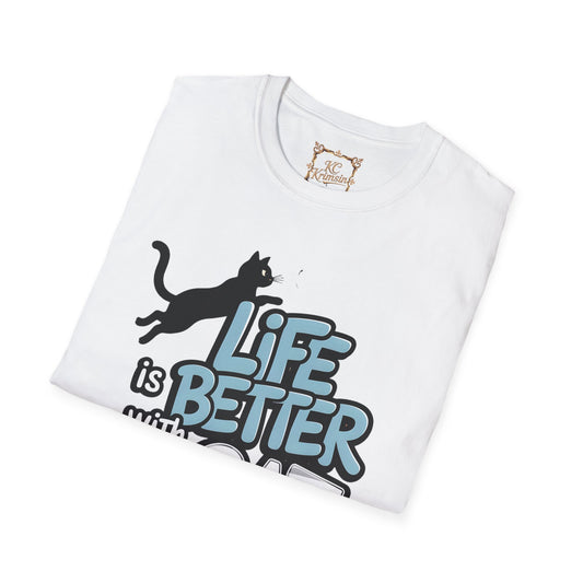 "Life is better with a Cat" tee, Unisex Softstyle T-Shirt