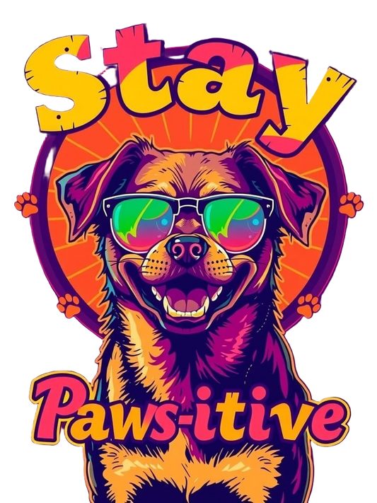 Stay Paws-itive, happy dog tee, Unisex Softstyle T-Shirt