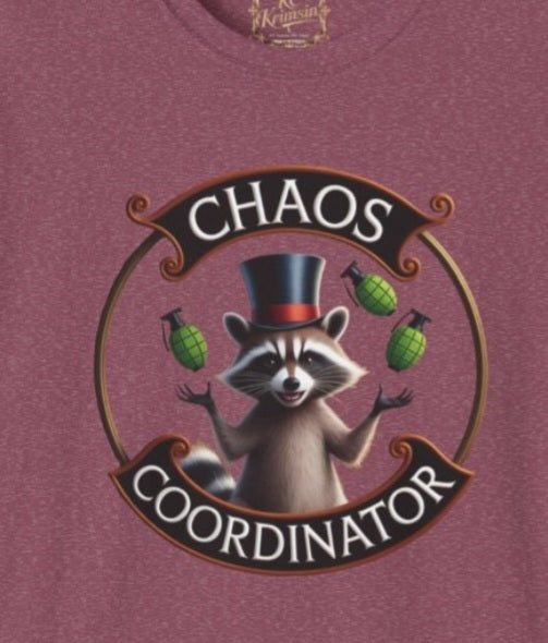 CHAOS COORDINATOR funny racoon tee, Unisex Softstyle T-Shirt