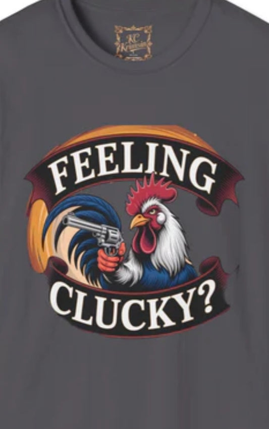 FEELING CLUCKY rooster tee, Unisex Softstyle T-Shirt