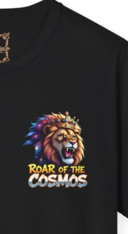 Roar of the Cosmos, King Lion double sided tee, Unisex Softstyle T-Shirt
