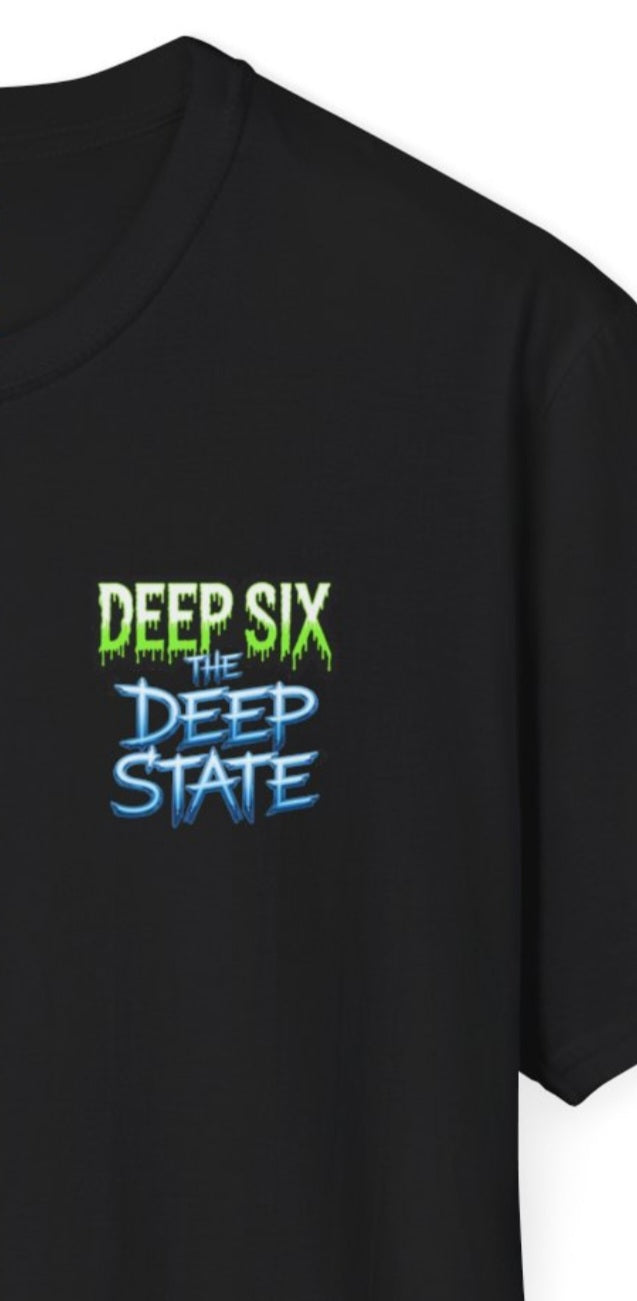 DEEP SIX the DEEP STATE pocket style double side tee, Unisex Softstyle T-Shirt