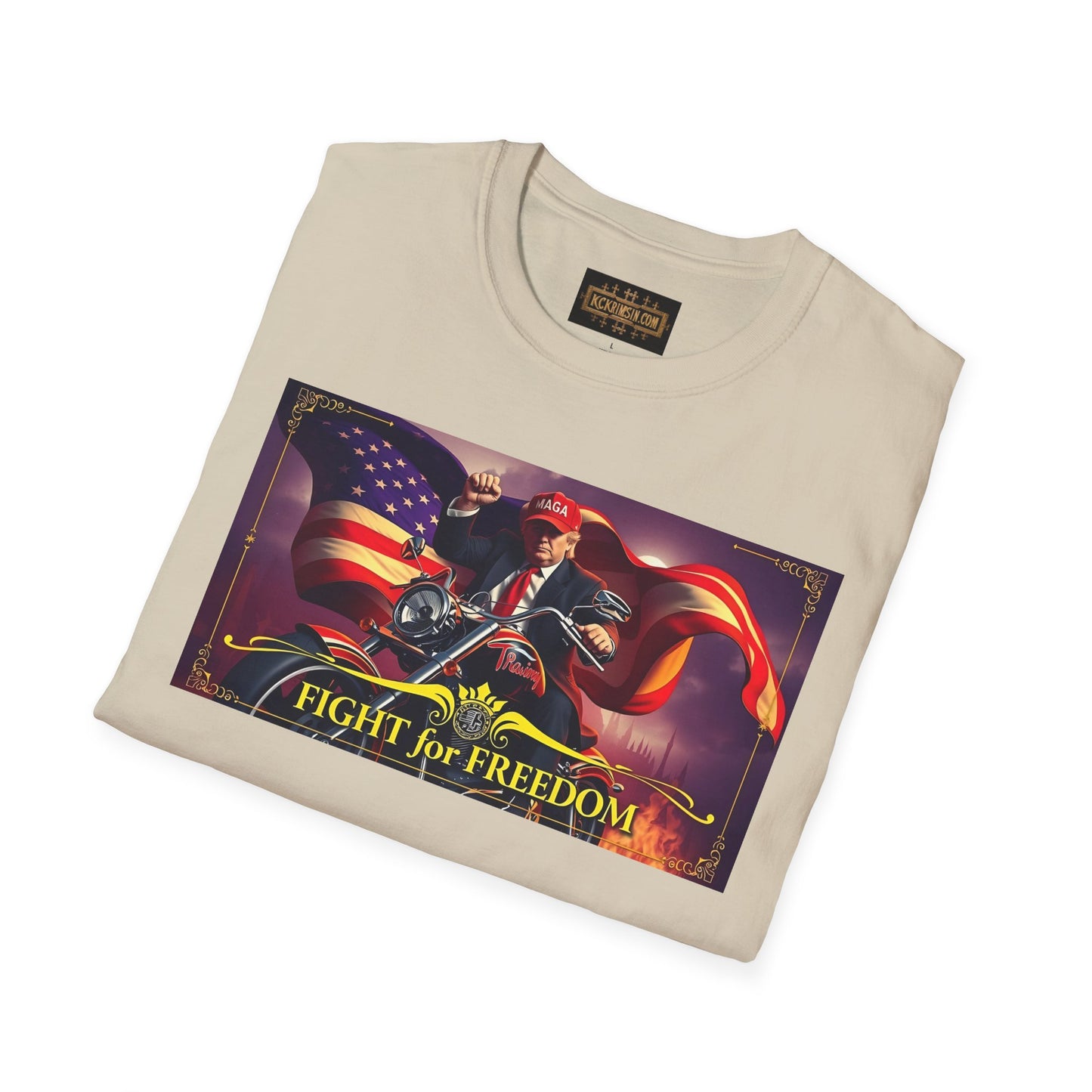 Graphic Tee - Donald Trump Fight for Freedom Motorcycle Shirt by KC KRIMSIN (Copy)
