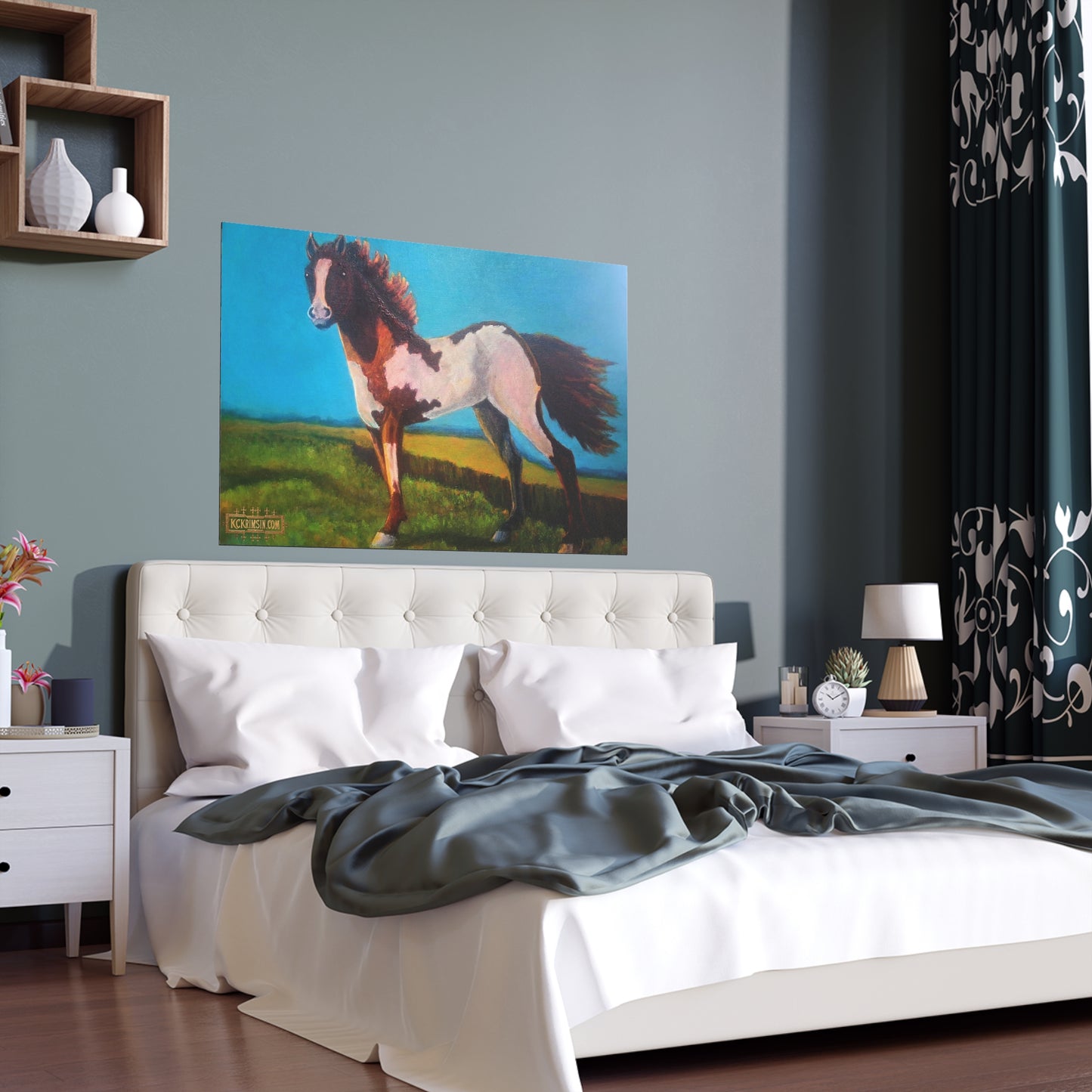 Wildfire Mustang Horse Desert Silk Poster — Southwest Fantasy Acrylic Print