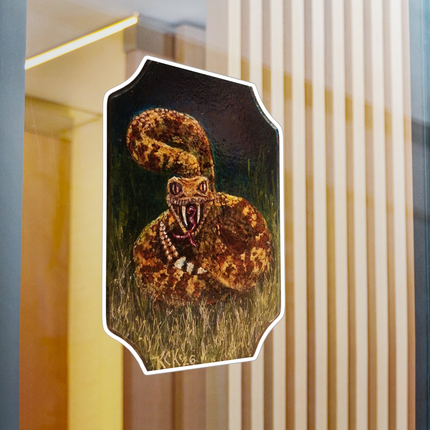 Rattlesnake Strike Kiss-Cut Vinyl Decal – Realistic Snake Artwork Sticker