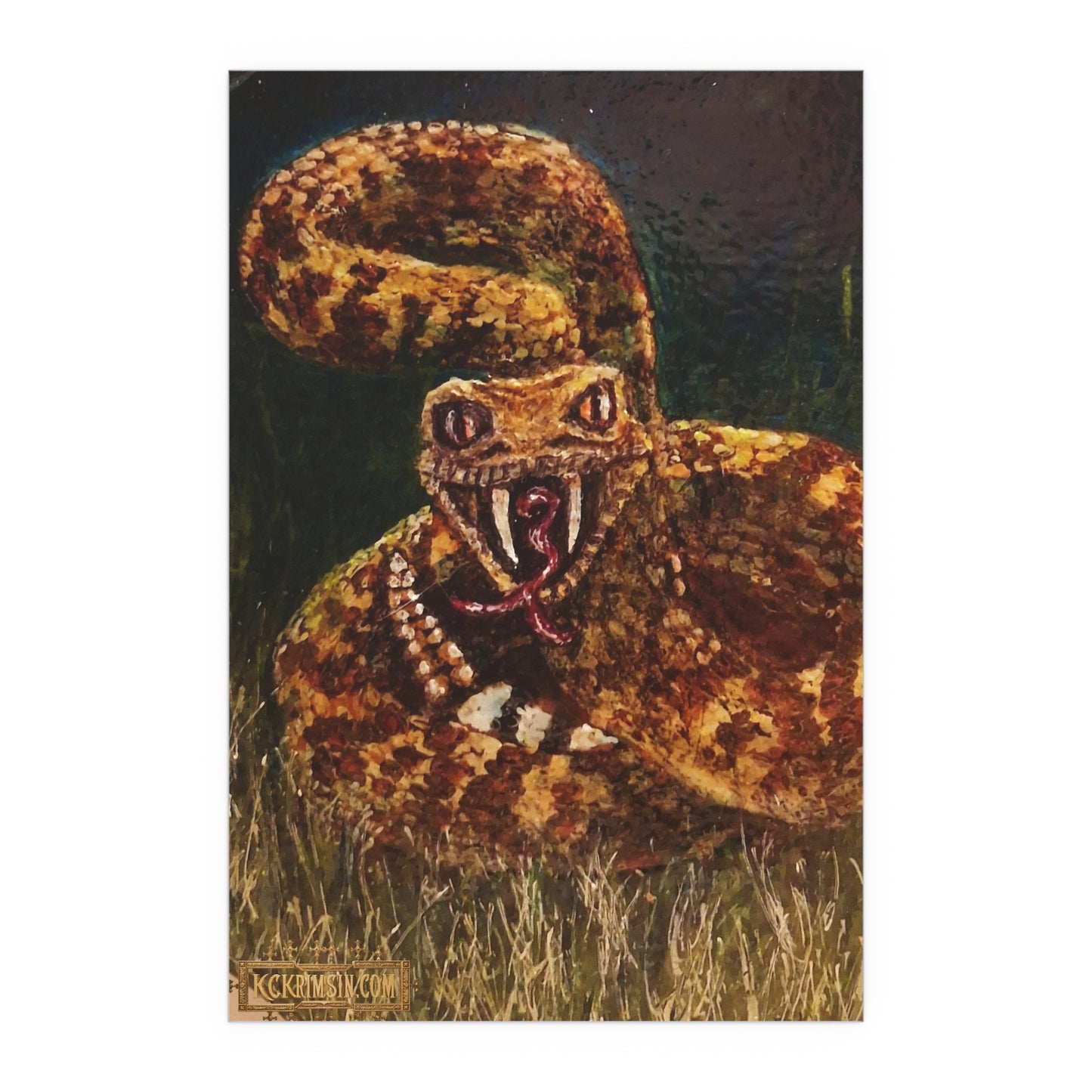 Desert Western Diamondback Rattlesnake Silk Poster — Southwest Fantasy