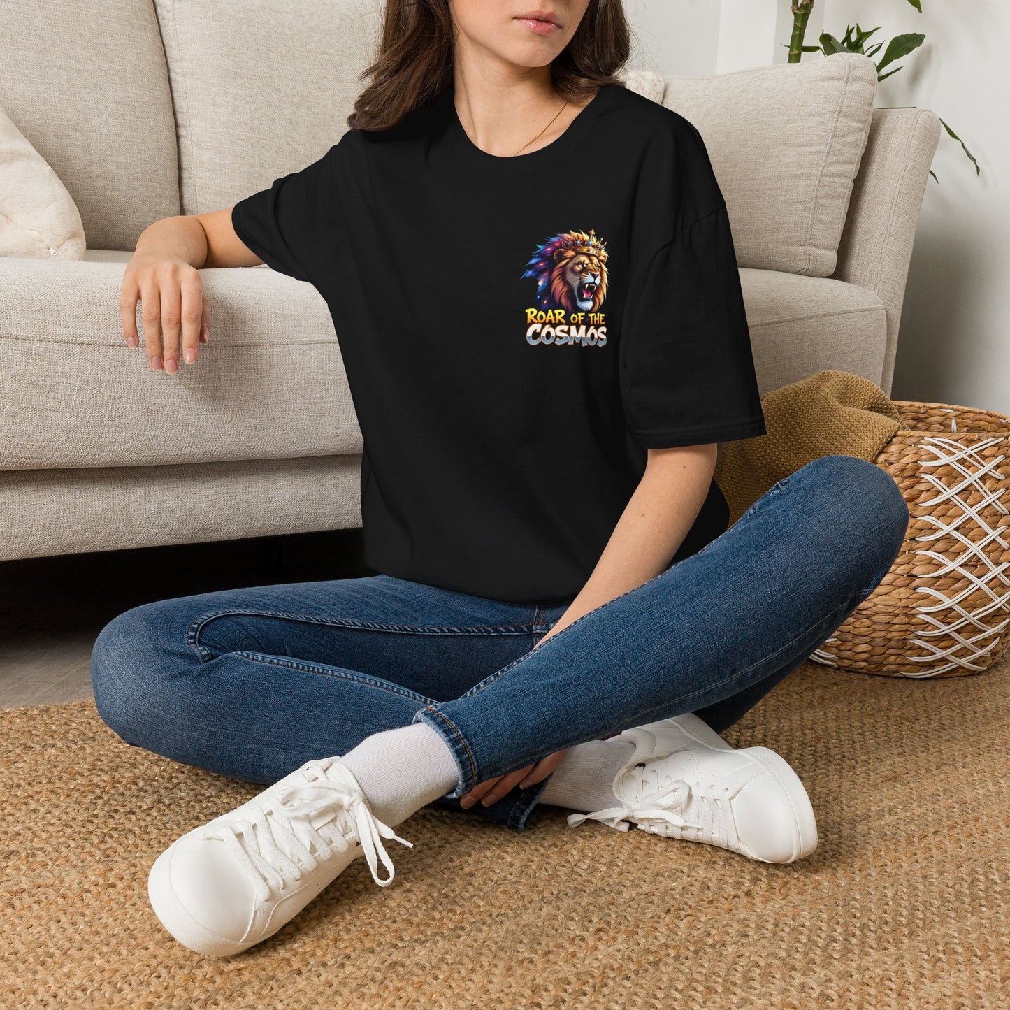 Roar of the Cosmos, King Lion double sided tee, Unisex Softstyle T-Shirt