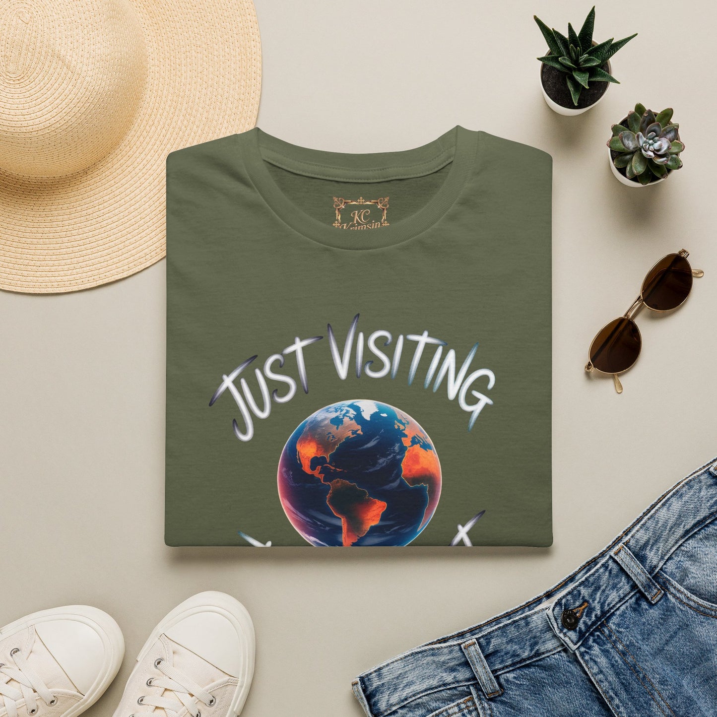 Just Visiting This Planet tee, Unisex Softstyle T-Shirt