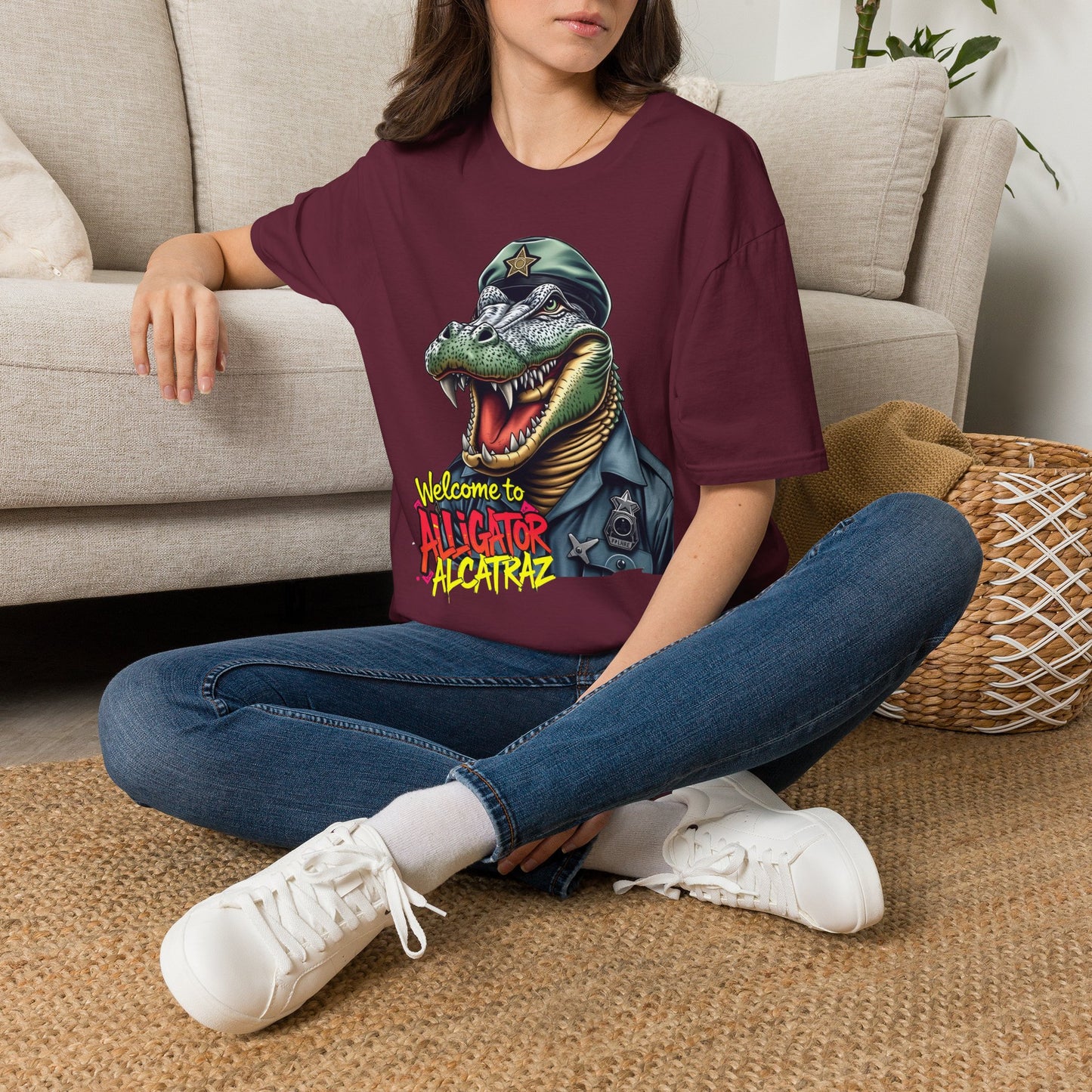 Alligator Alcatraz tee, by KC KRIMSIN Unisex Softstyle T-Shirt