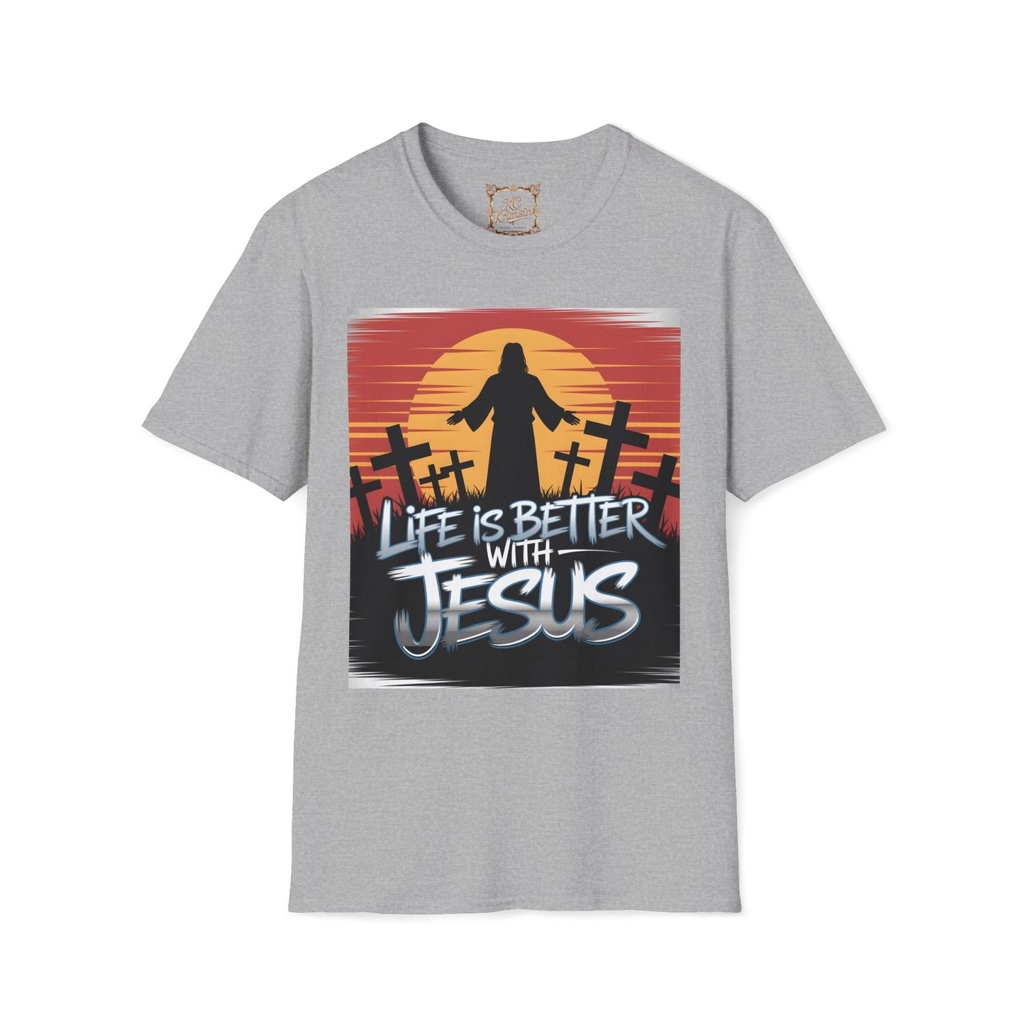 Life Is Better with Jesus Christian T-Shirt — Bold Silhouette Design