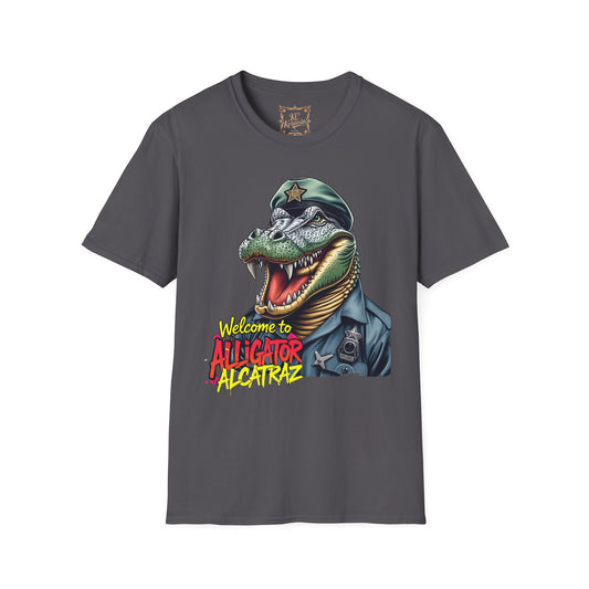 Alligator Alcatraz tee, by KC KRIMSIN Unisex Softstyle T-Shirt