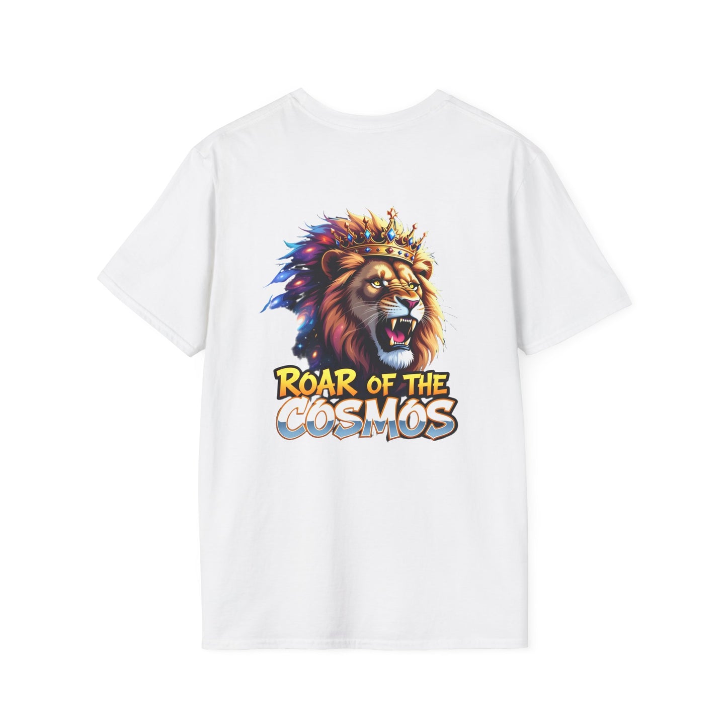 Roar of the Cosmos, King Lion double sided tee, Unisex Softstyle T-Shirt