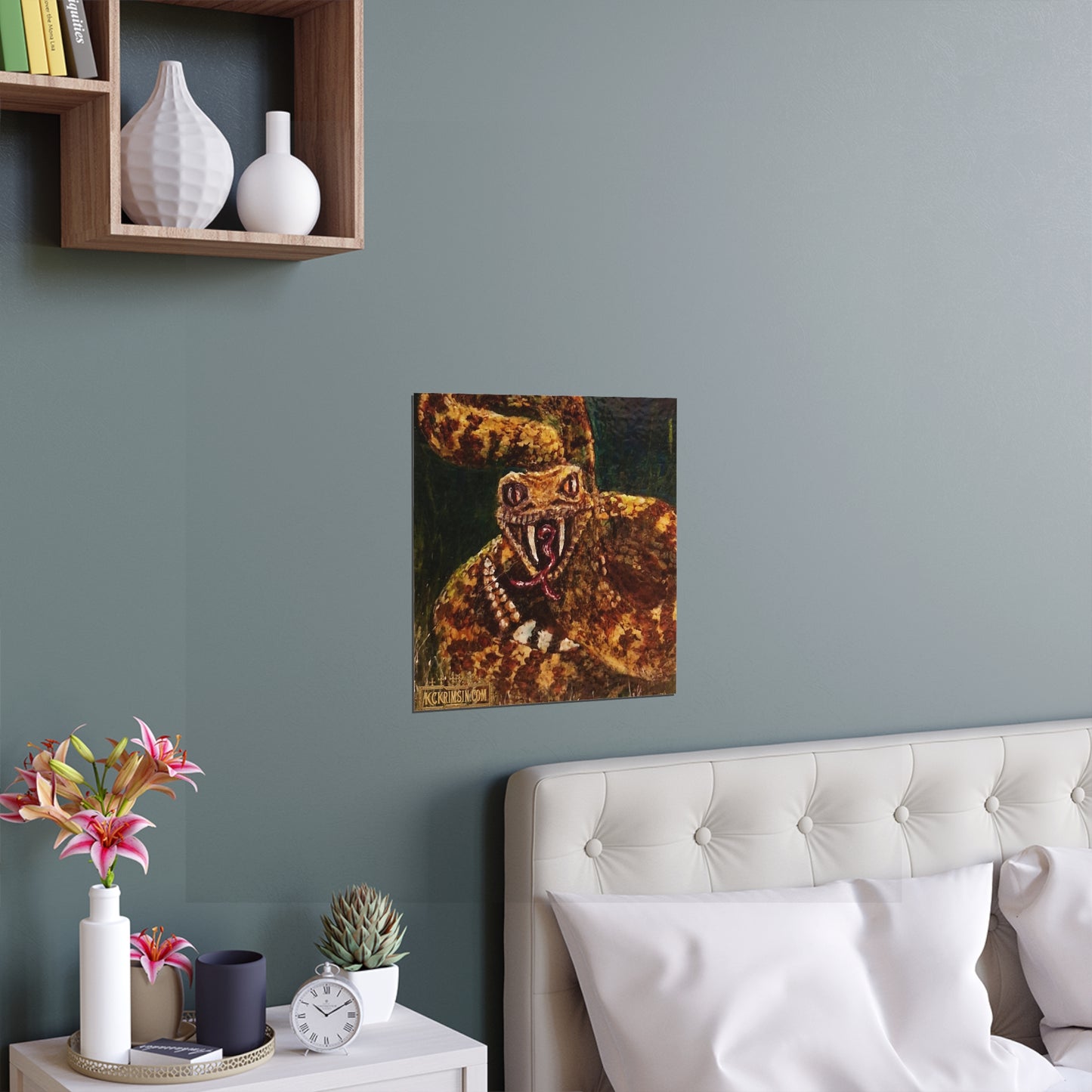 Desert Western Diamondback Rattlesnake Silk Poster — Southwest Fantasy