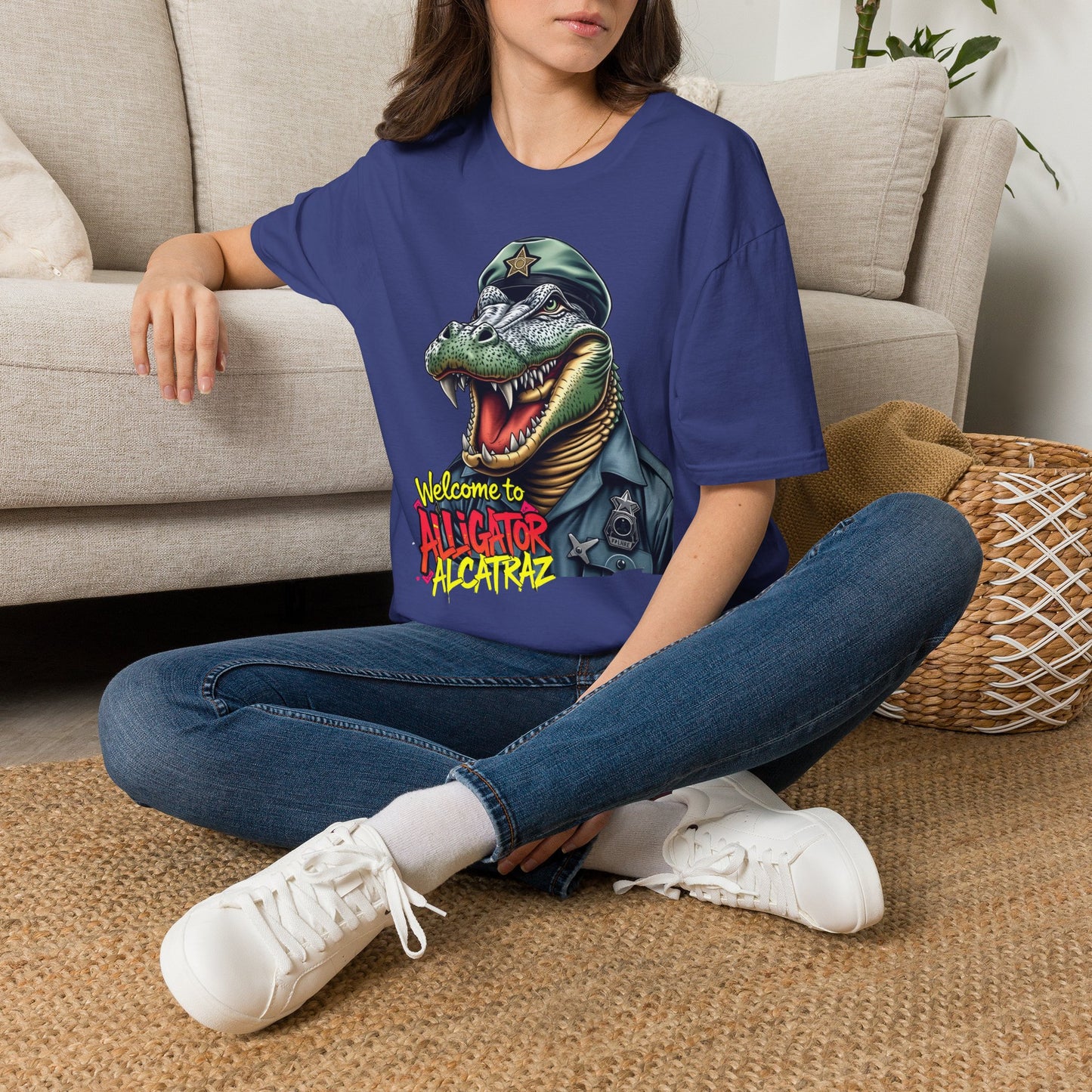 Alligator Alcatraz tee, by KC KRIMSIN Unisex Softstyle T-Shirt
