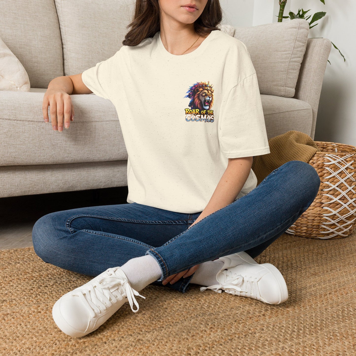 Roar of the Cosmos, King Lion double sided tee, Unisex Softstyle T-Shirt