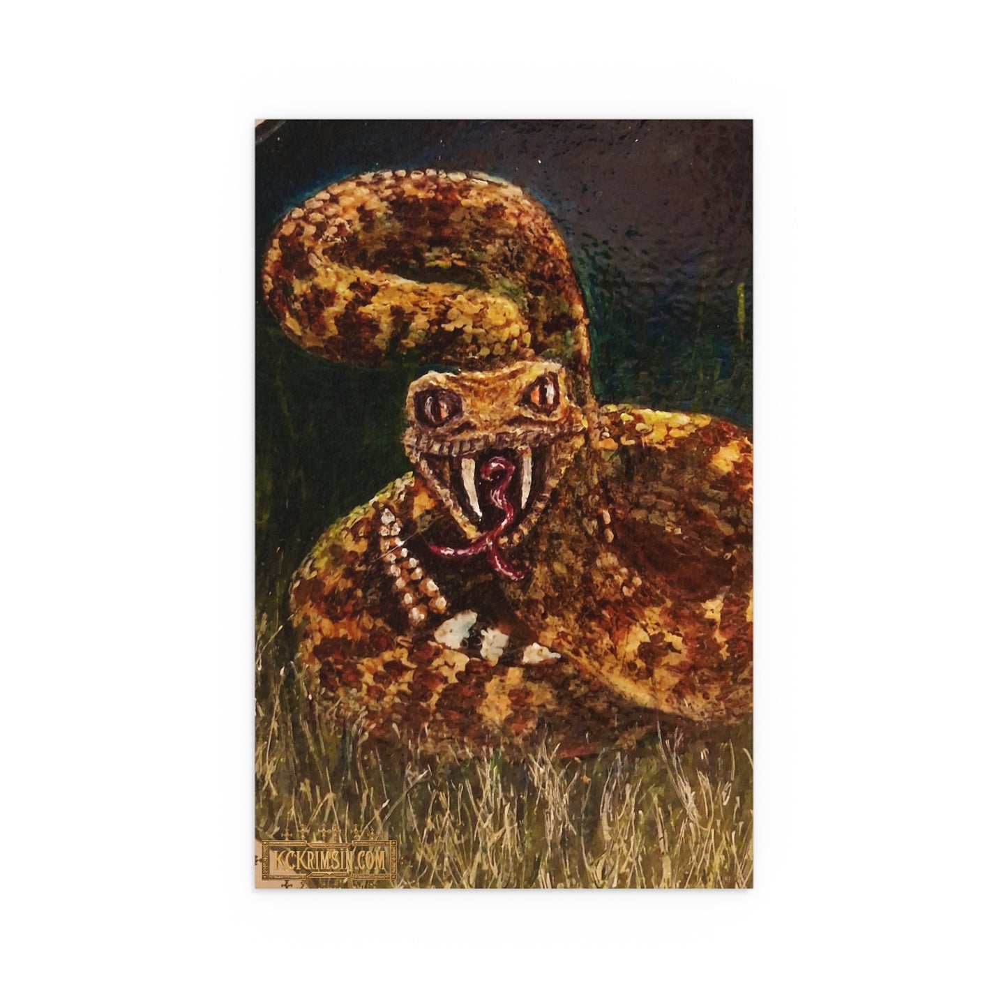 Desert Western Diamondback Rattlesnake Silk Poster — Southwest Fantasy