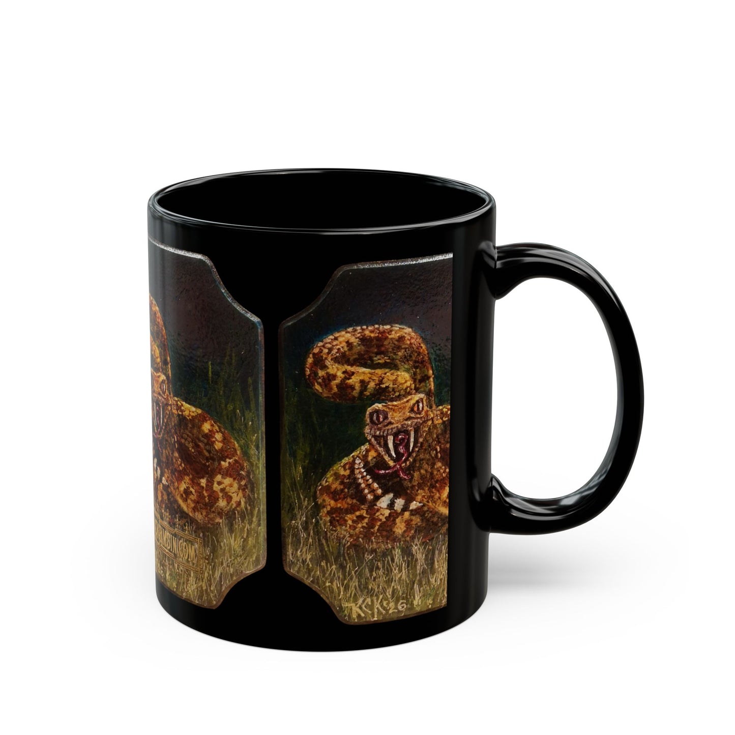 Black Ceramic Mug — Vintage Rattlesnake Spirit of the Southwest  Coffee Cup