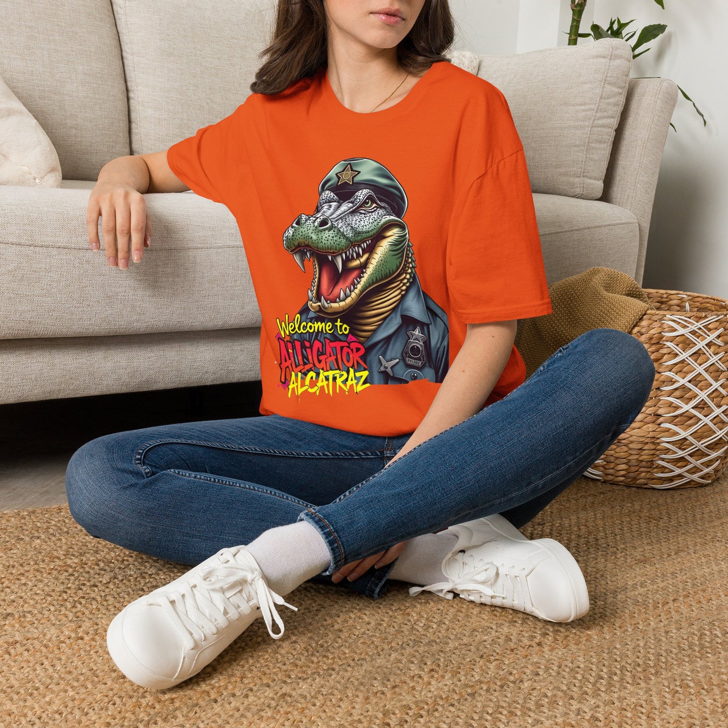 Alligator Alcatraz tee, by KC KRIMSIN Unisex Softstyle T-Shirt