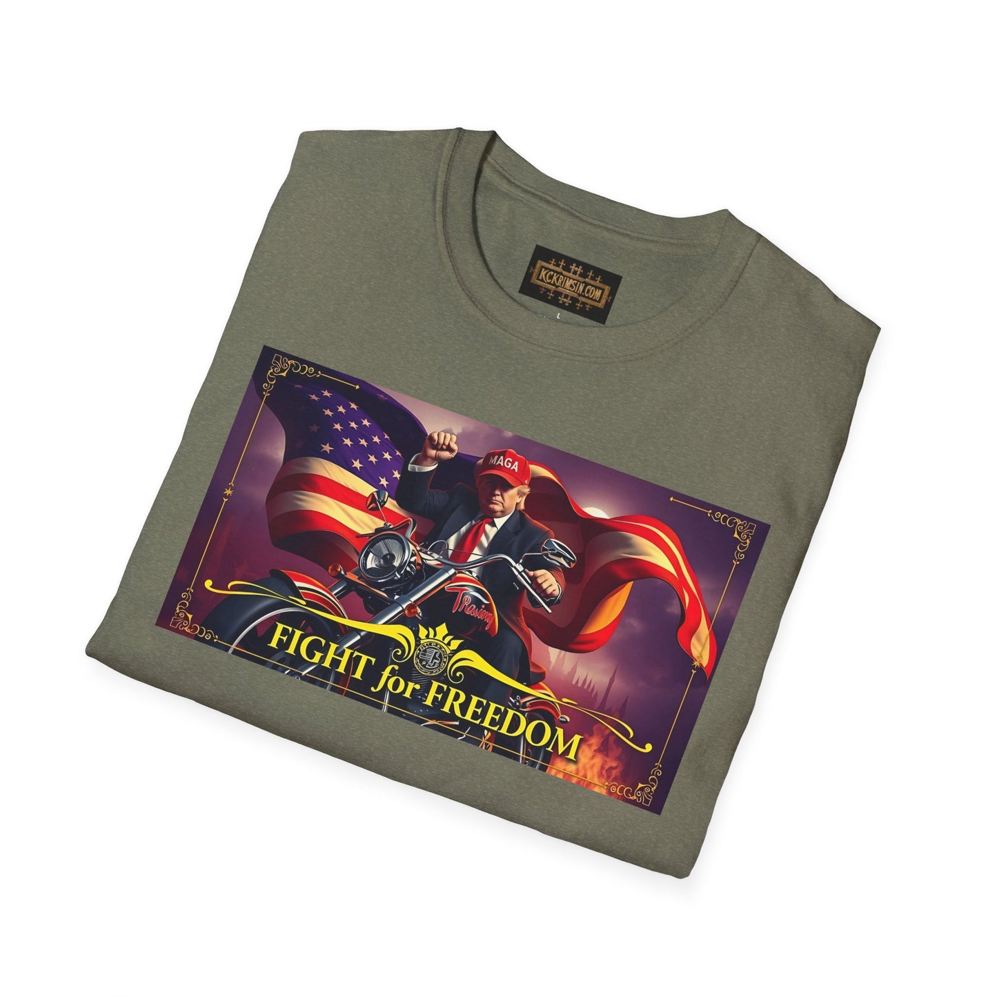 Graphic Tee - Donald Trump Fight for Freedom Motorcycle Shirt by KC KRIMSIN (Copy)