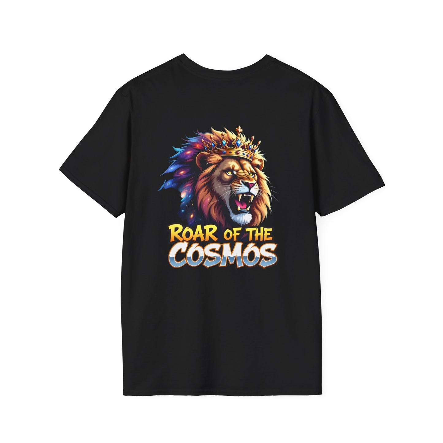 Roar of the Cosmos, King Lion double sided tee, Unisex Softstyle T-Shirt