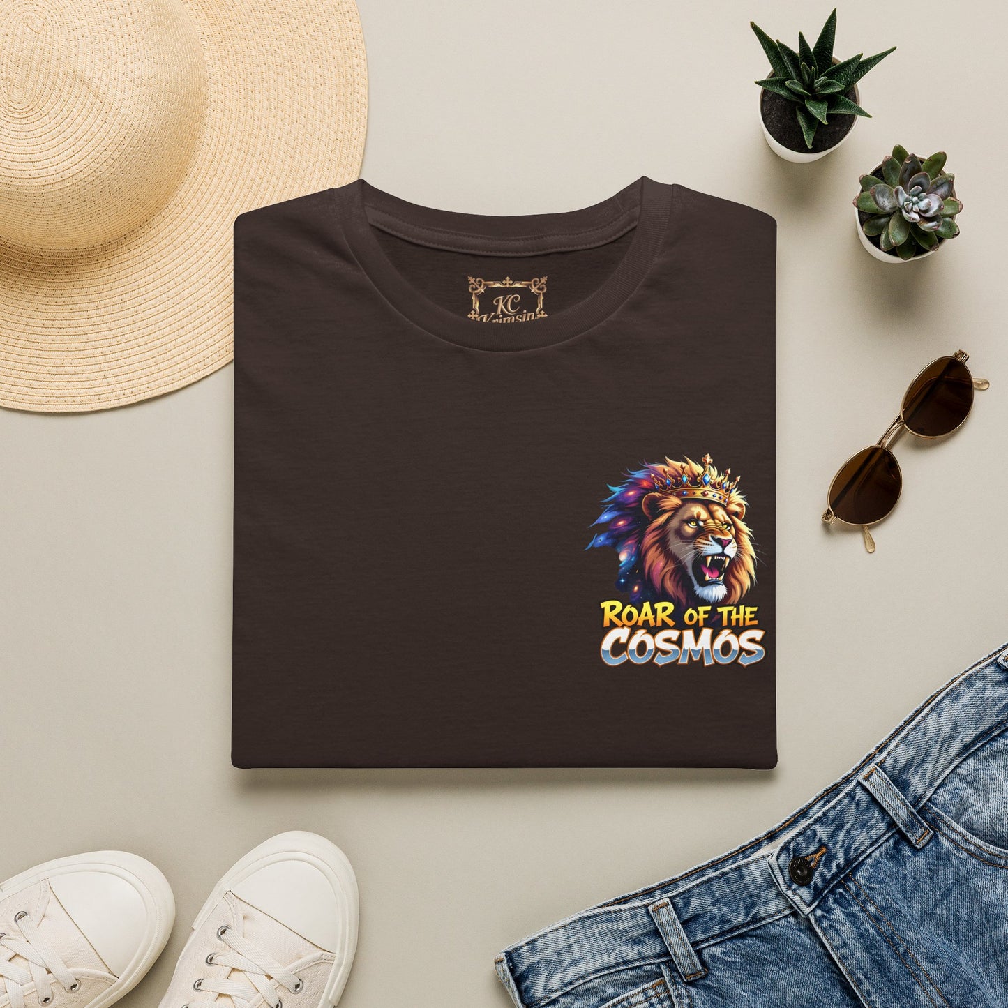 Roar of the Cosmos, King Lion double sided tee, Unisex Softstyle T-Shirt