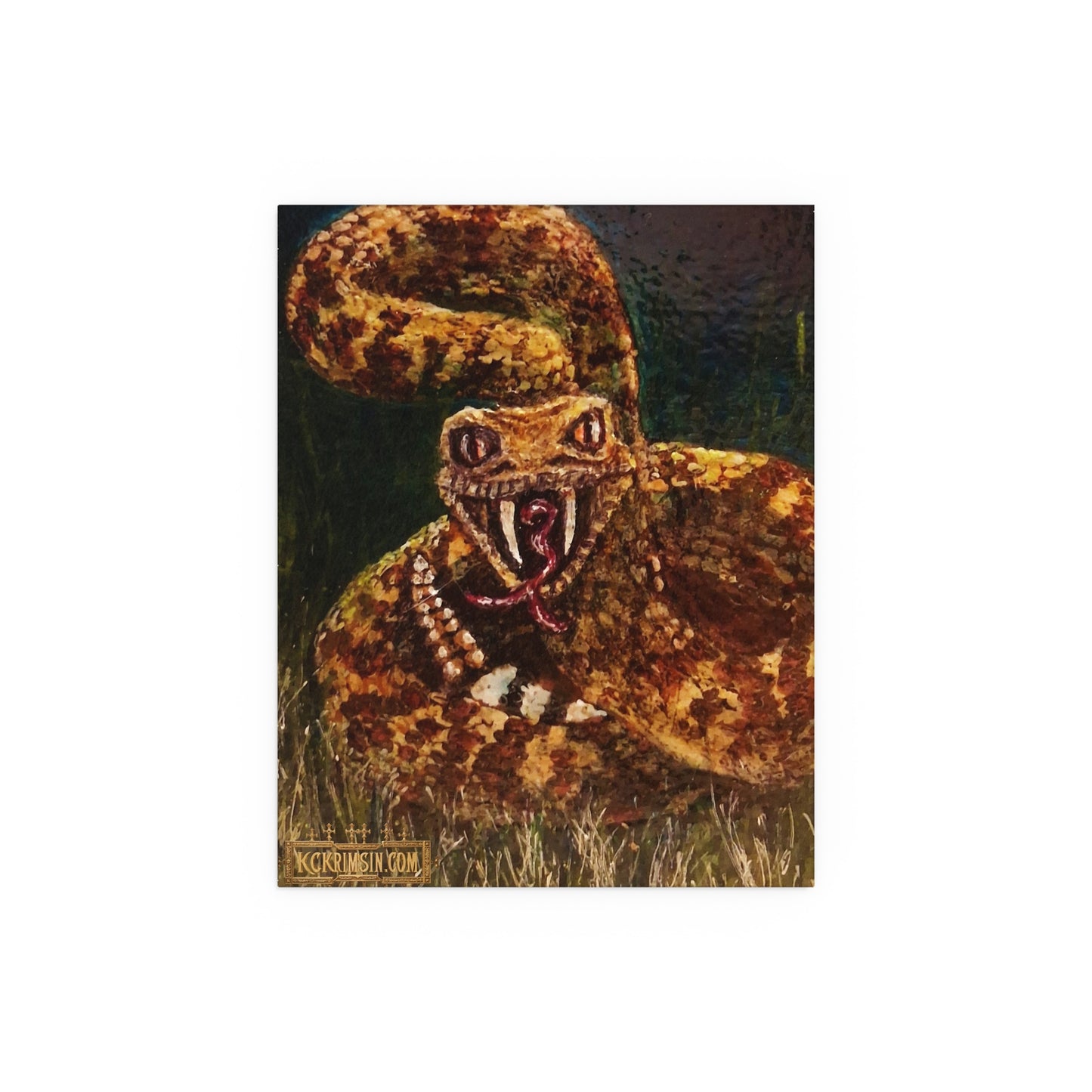 Desert Western Diamondback Rattlesnake Silk Poster — Southwest Fantasy