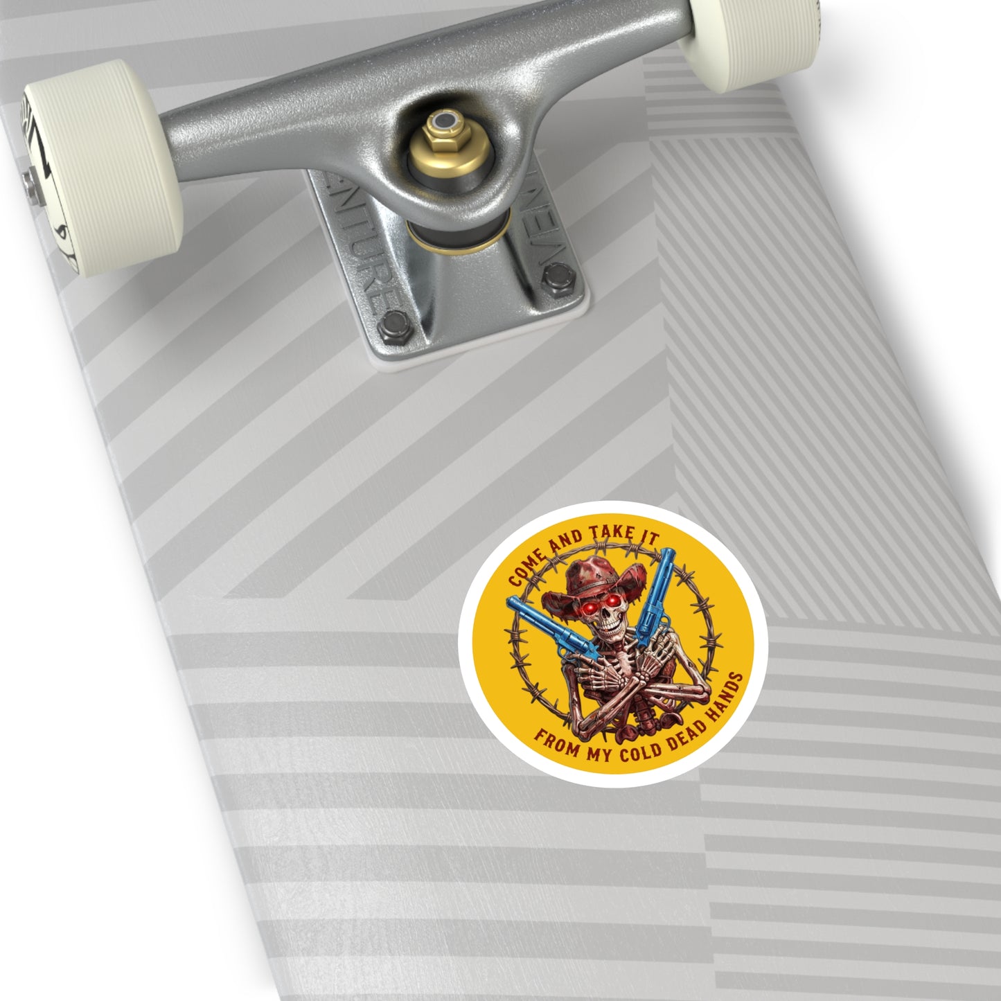 Auto Decal — “Come and Take It / From My Cold Dead Hands” Skeleton Cowboy Gun Design