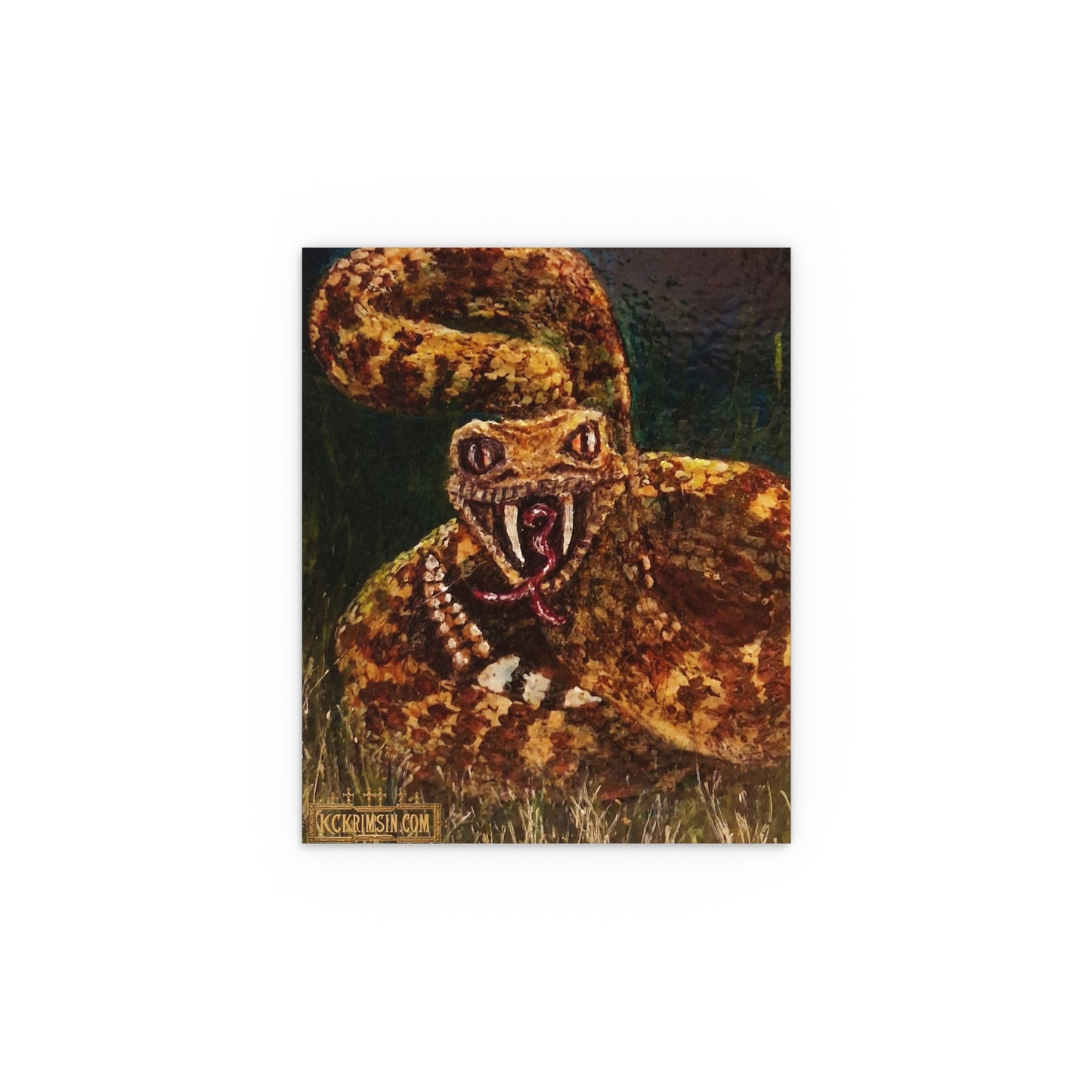 Desert Western Diamondback Rattlesnake Silk Poster — Southwest Fantasy