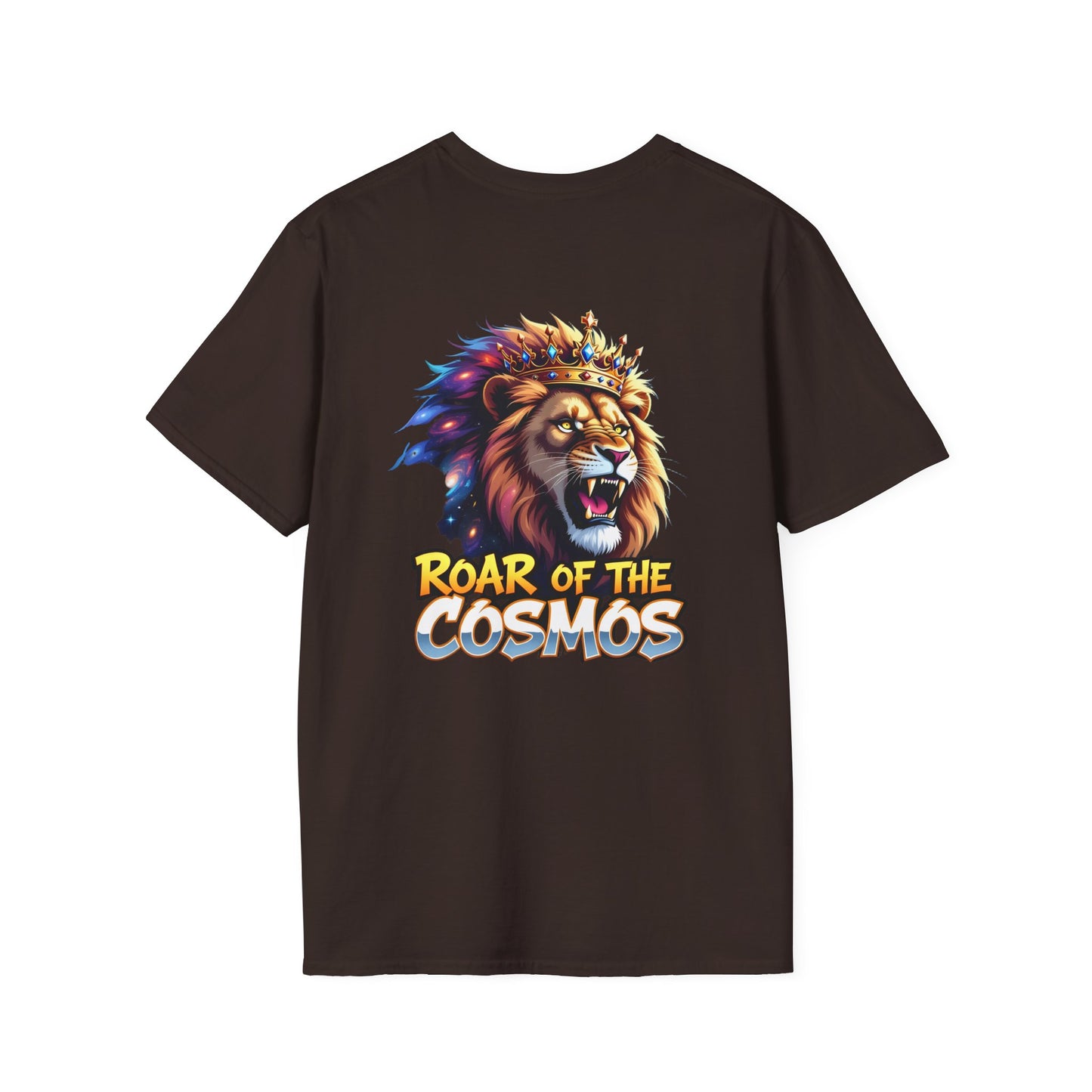 Roar of the Cosmos, King Lion double sided tee, Unisex Softstyle T-Shirt
