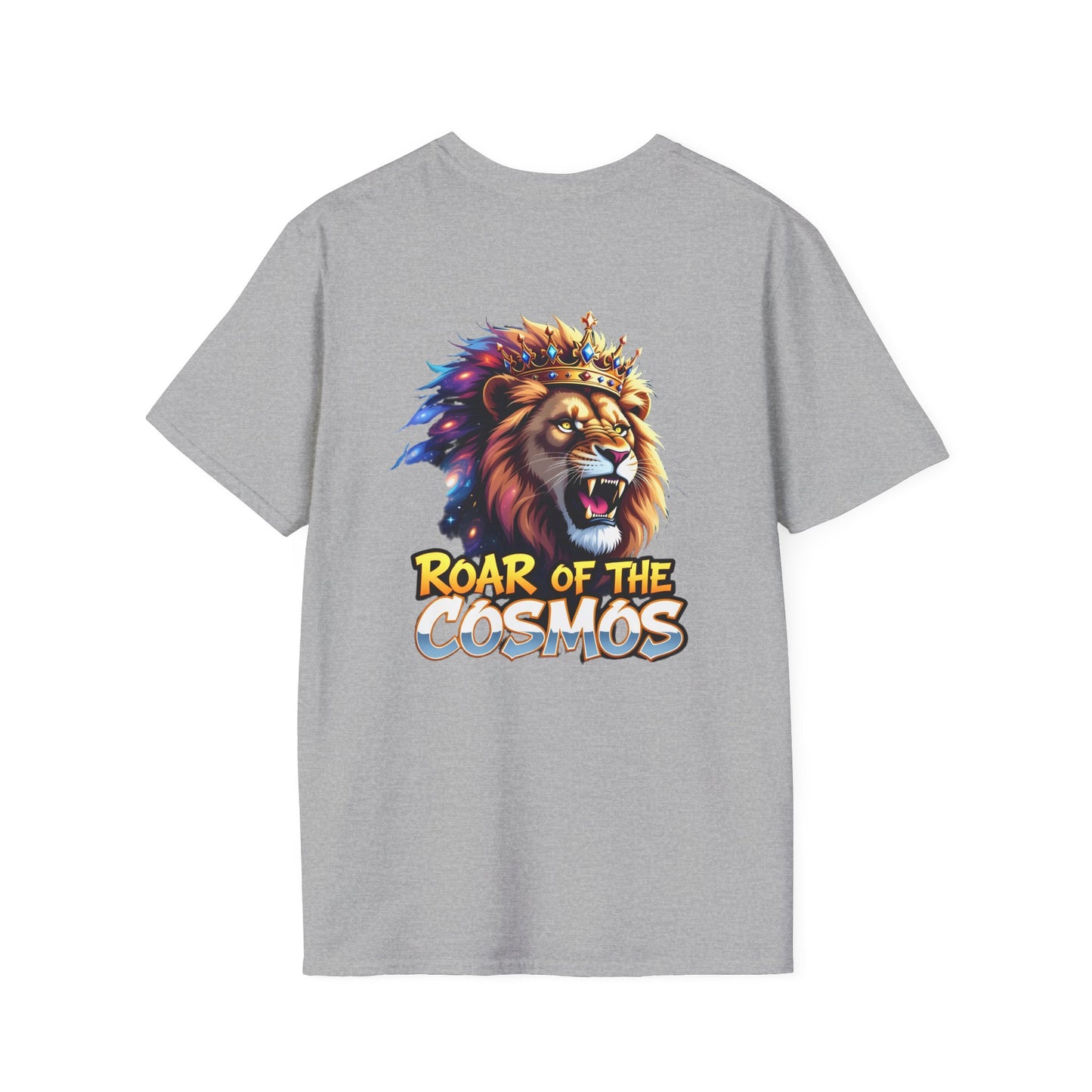 Roar of the Cosmos, King Lion double sided tee, Unisex Softstyle T-Shirt