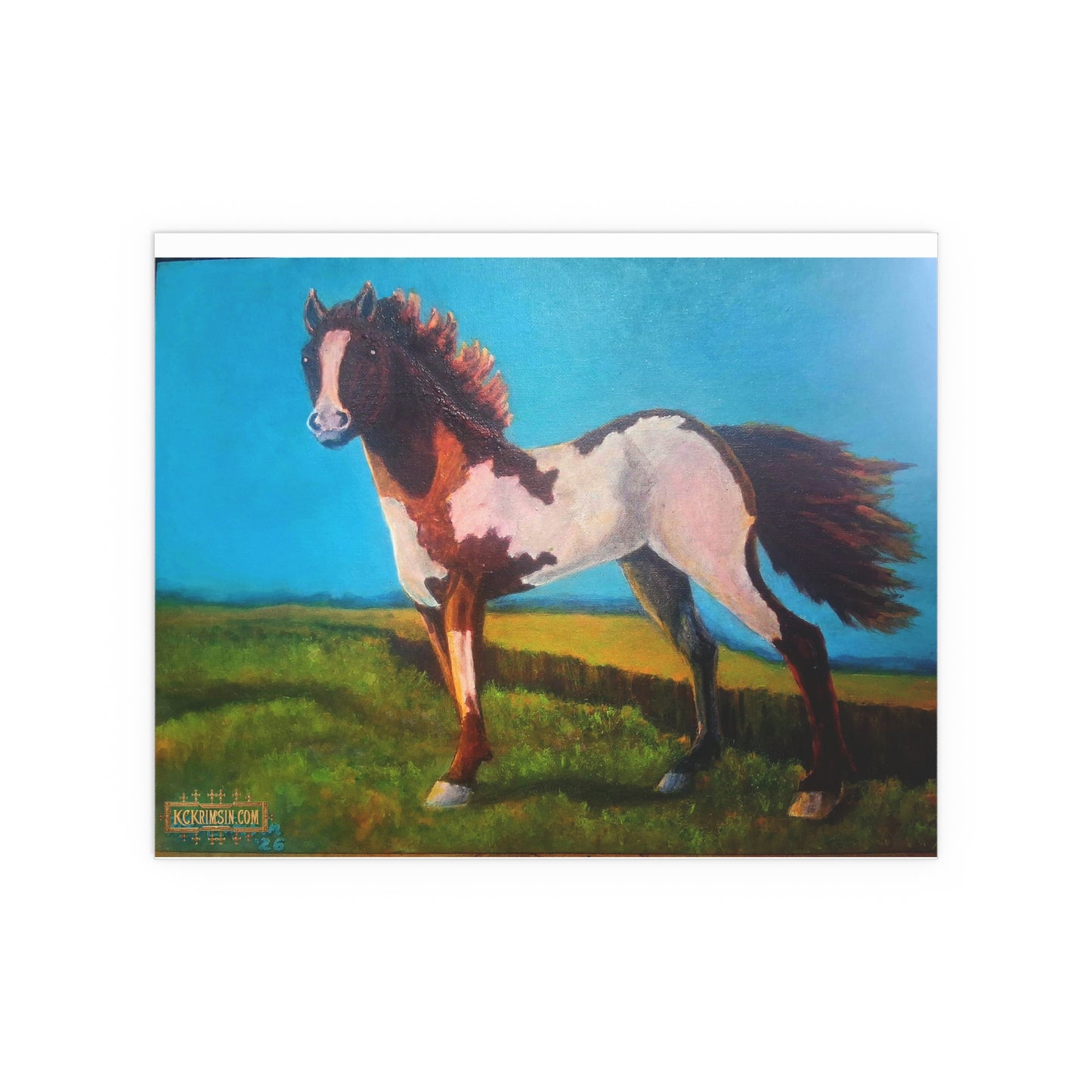 Wildfire Mustang Horse Desert Silk Poster — Southwest Fantasy Acrylic Print
