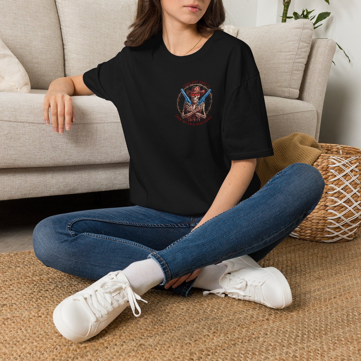 2nd Amendment Gunslinger T-Shirt dual print— "Come and Take It From My Cold, Dead Hands"