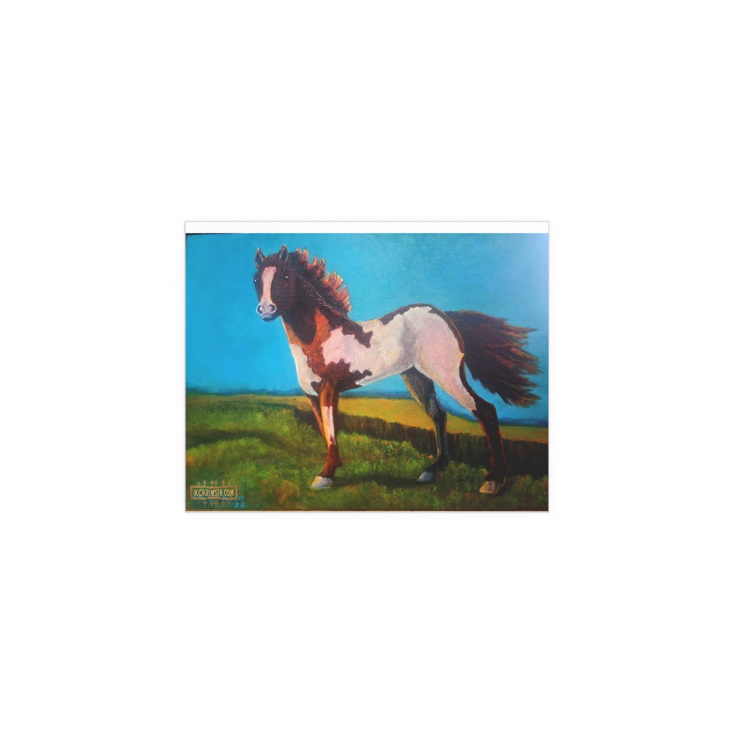 Wildfire Mustang Horse Desert Silk Poster — Southwest Fantasy Acrylic Print