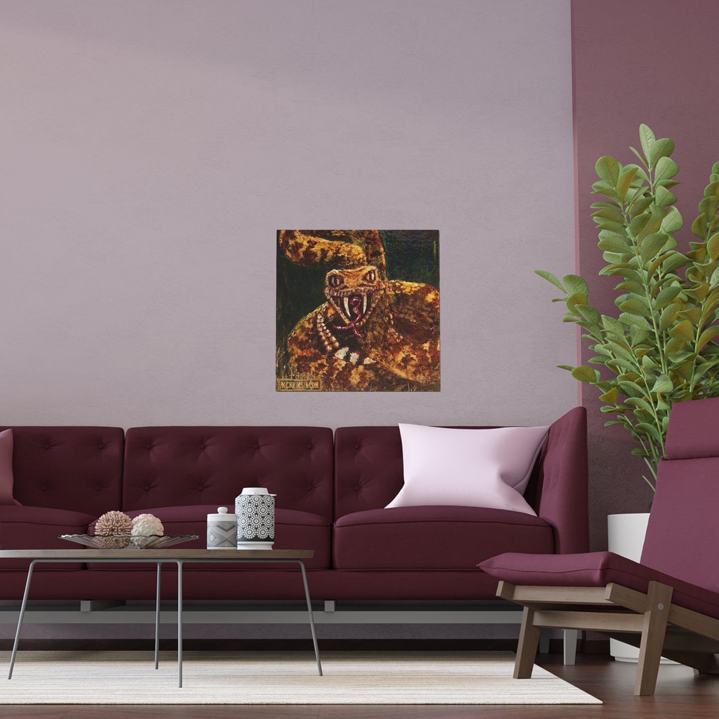 Desert Western Diamondback Rattlesnake Silk Poster — Southwest Fantasy
