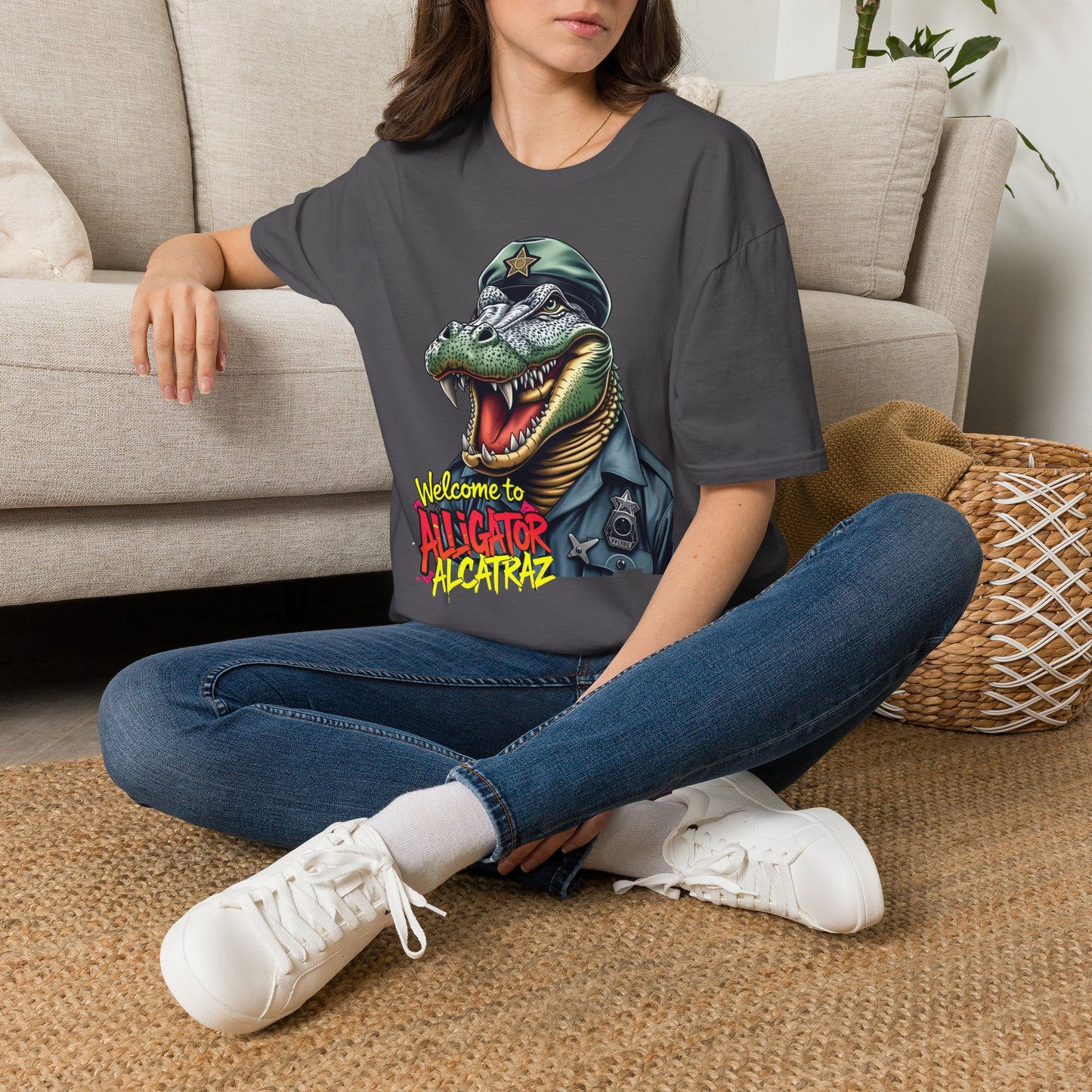 Alligator Alcatraz tee, by KC KRIMSIN Unisex Softstyle T-Shirt
