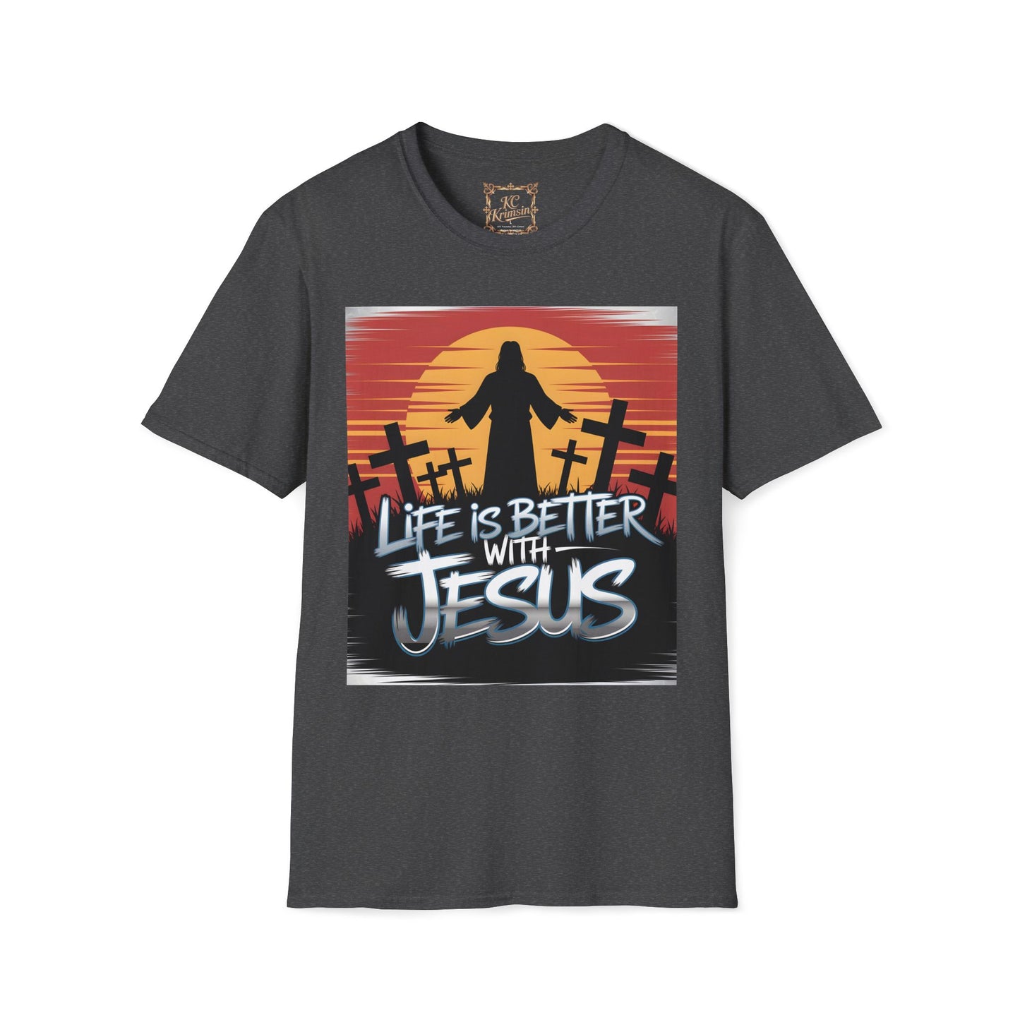 Life Is Better with Jesus Christian T-Shirt — Bold Silhouette Design