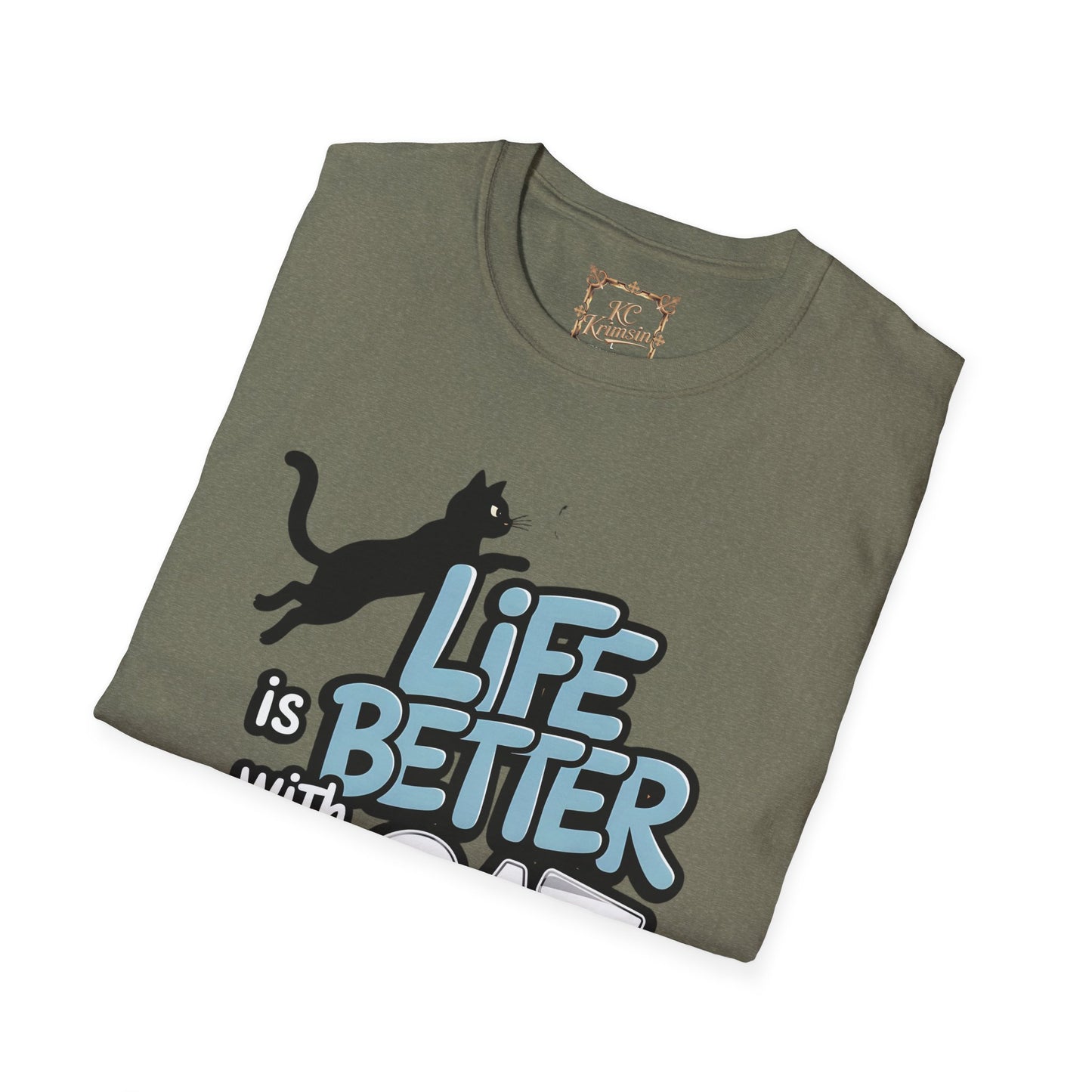 "Life is better with a Cat" tee, Unisex Softstyle T-Shirt