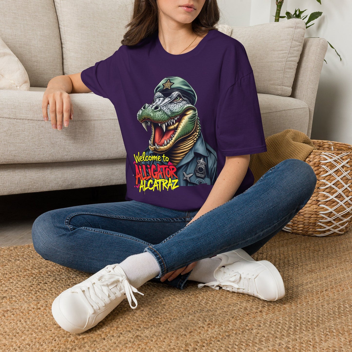 Alligator Alcatraz tee, by KC KRIMSIN Unisex Softstyle T-Shirt