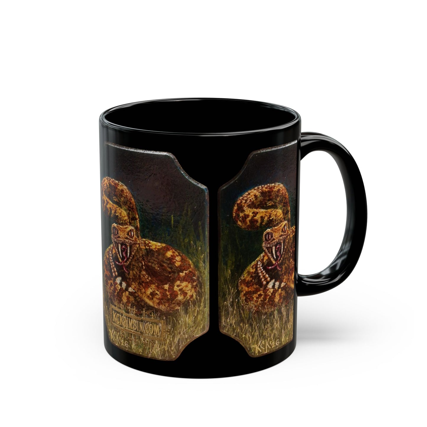 Black Ceramic Mug — Vintage Rattlesnake Spirit of the Southwest  Coffee Cup