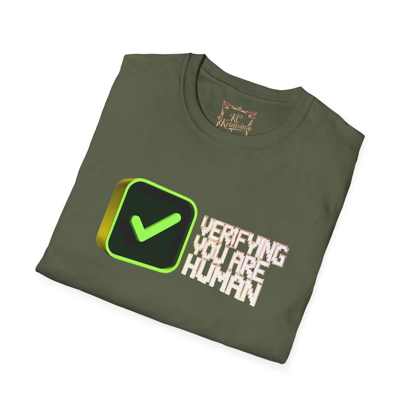 Verify you are HUMAN funny tee, Unisex Softstyle T-Shirt