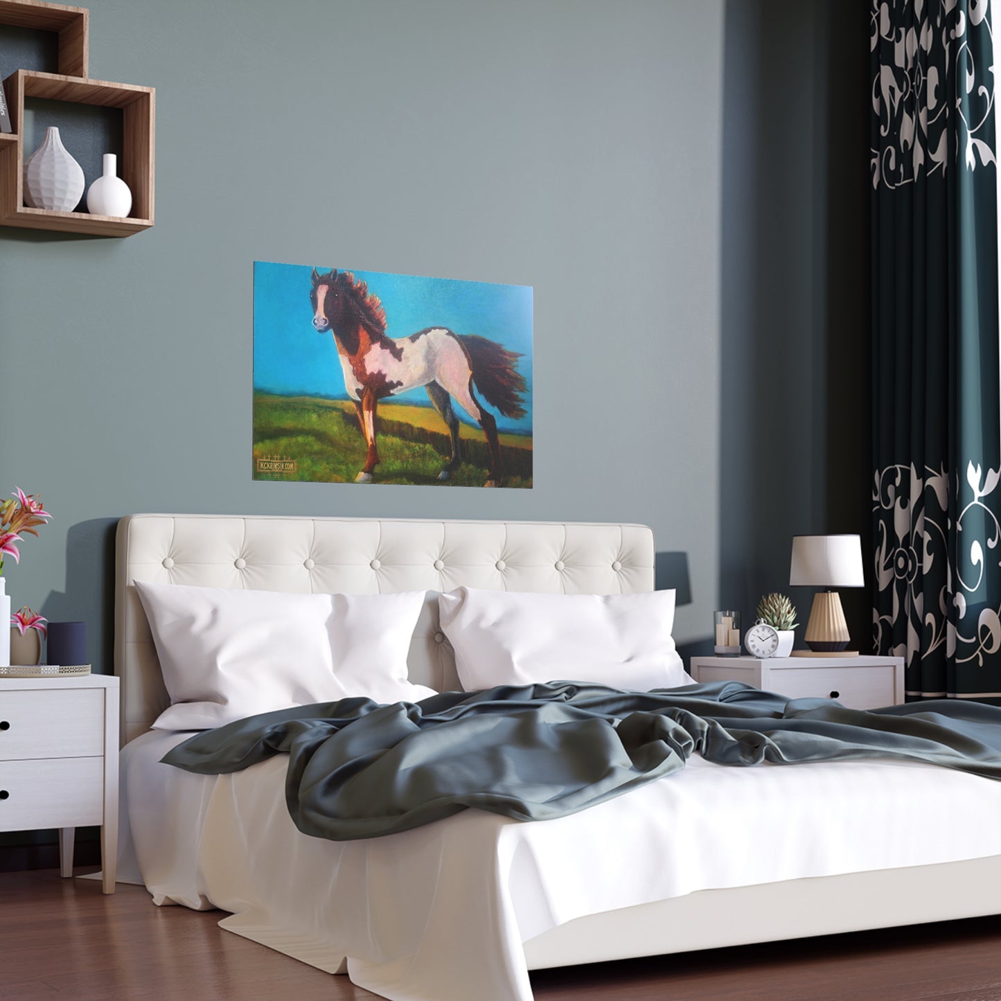 Wildfire Mustang Horse Desert Silk Poster — Southwest Fantasy Acrylic Print