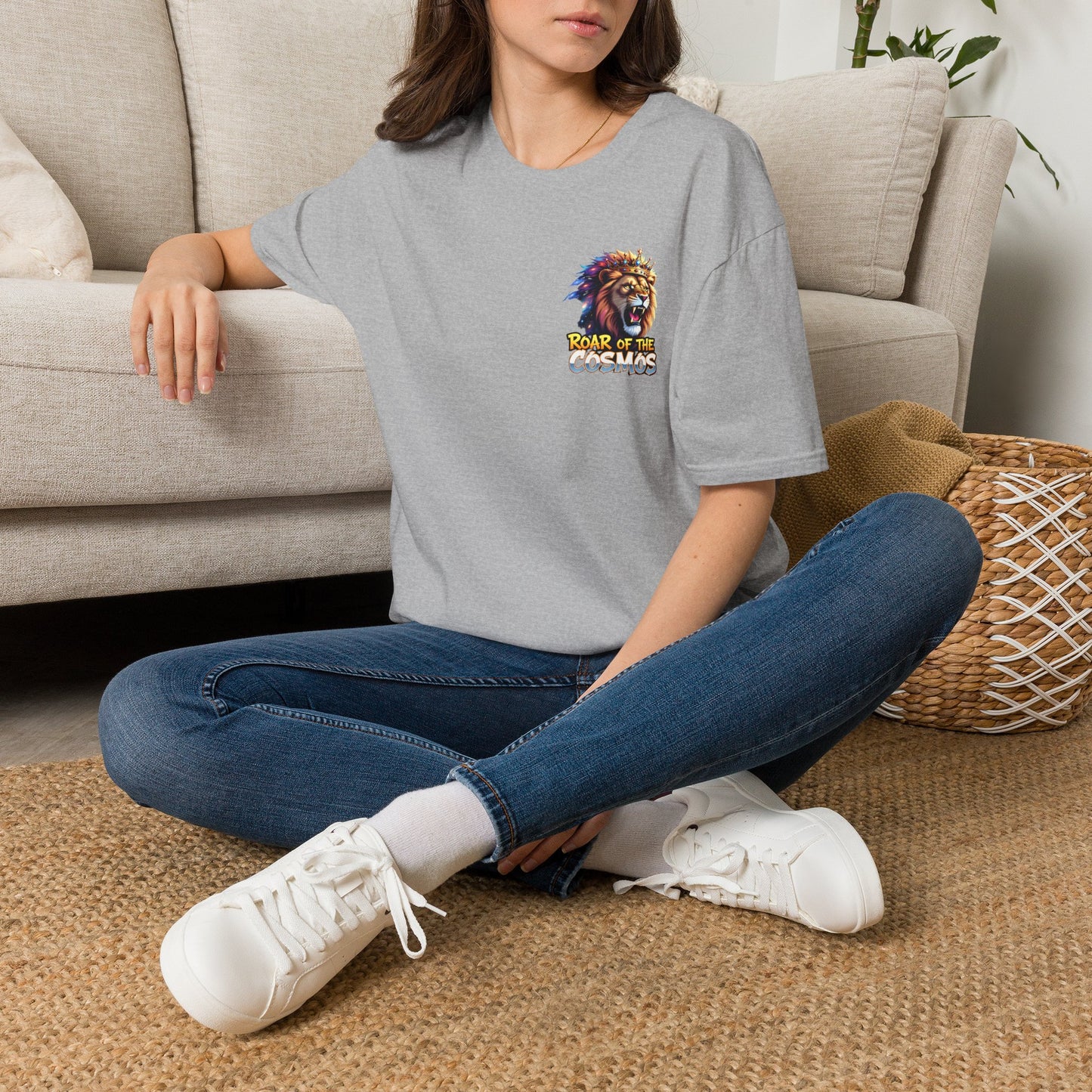 Roar of the Cosmos, King Lion double sided tee, Unisex Softstyle T-Shirt