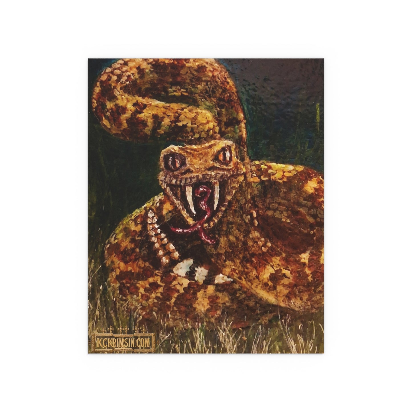 Desert Western Diamondback Rattlesnake Silk Poster — Southwest Fantasy