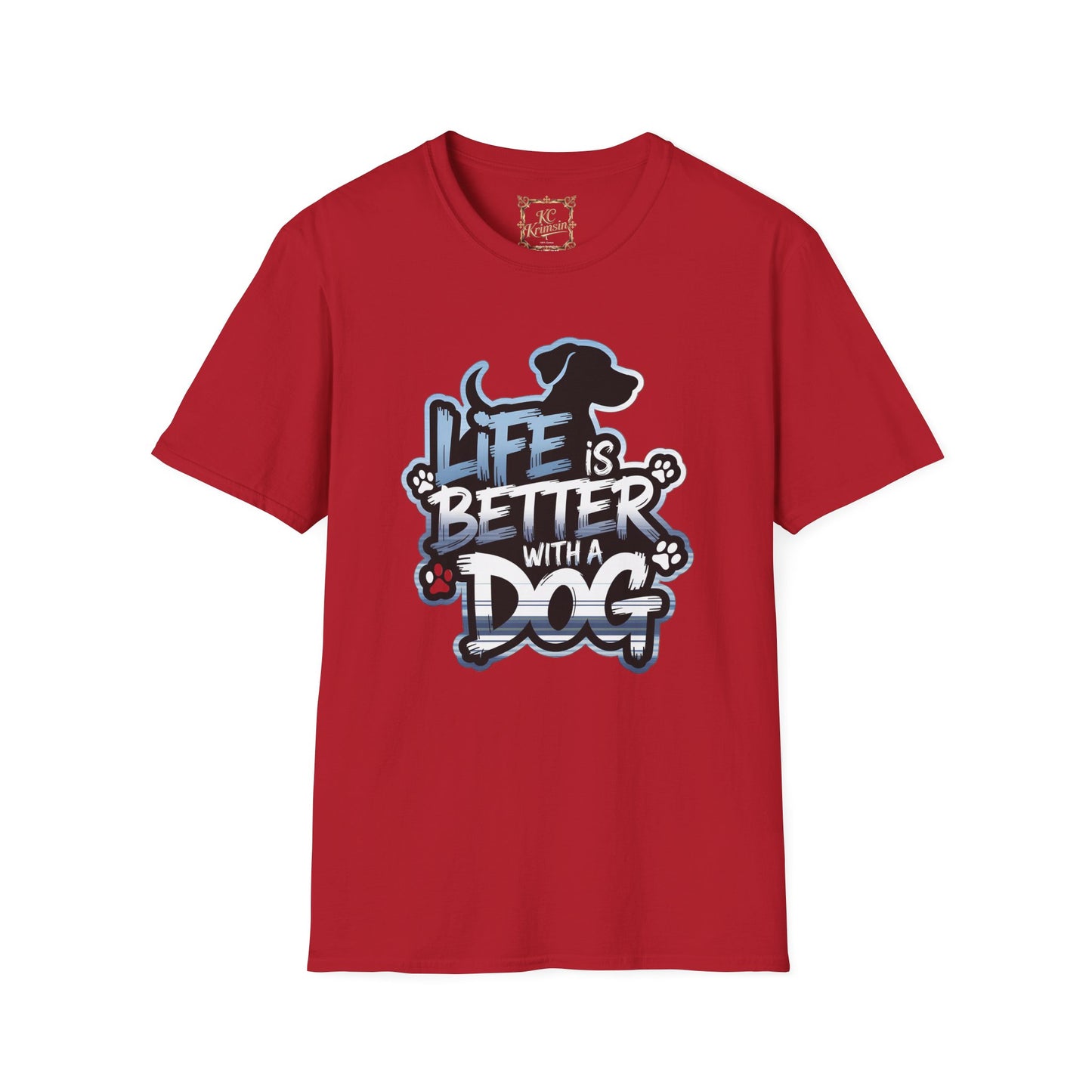LIFE IS BETTER WITH A DOG tee, Unisex Softstyle T-Shirt